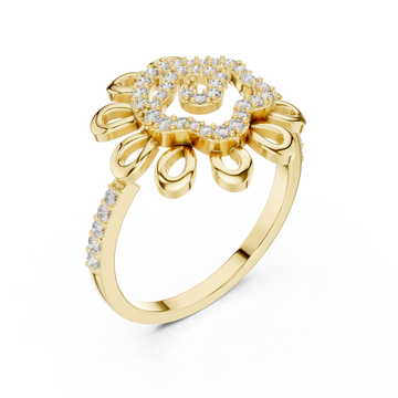 Gold Petal Reverie Halo Ring Right View