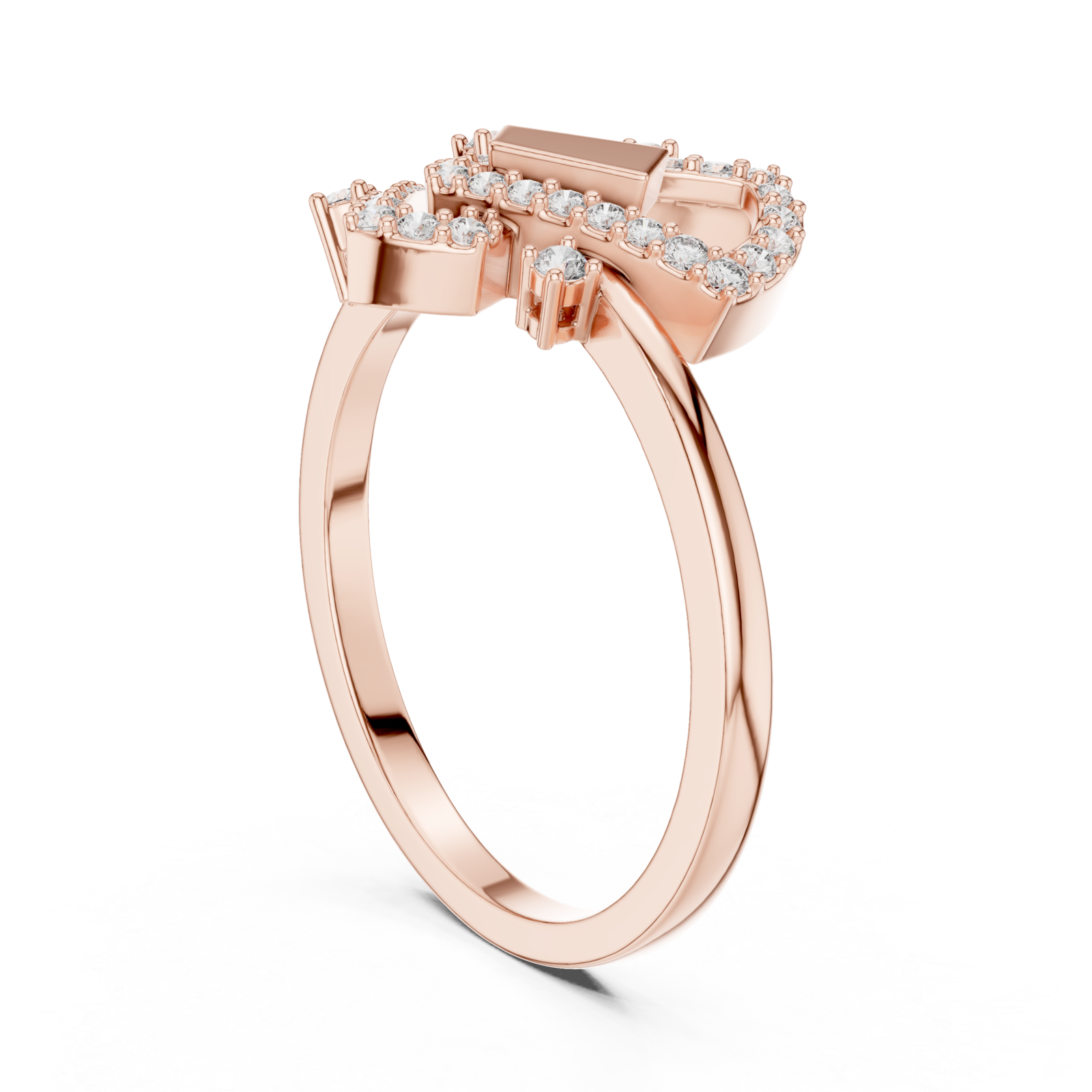  Rose Gold Luminous Embrace Statement Ring Left View