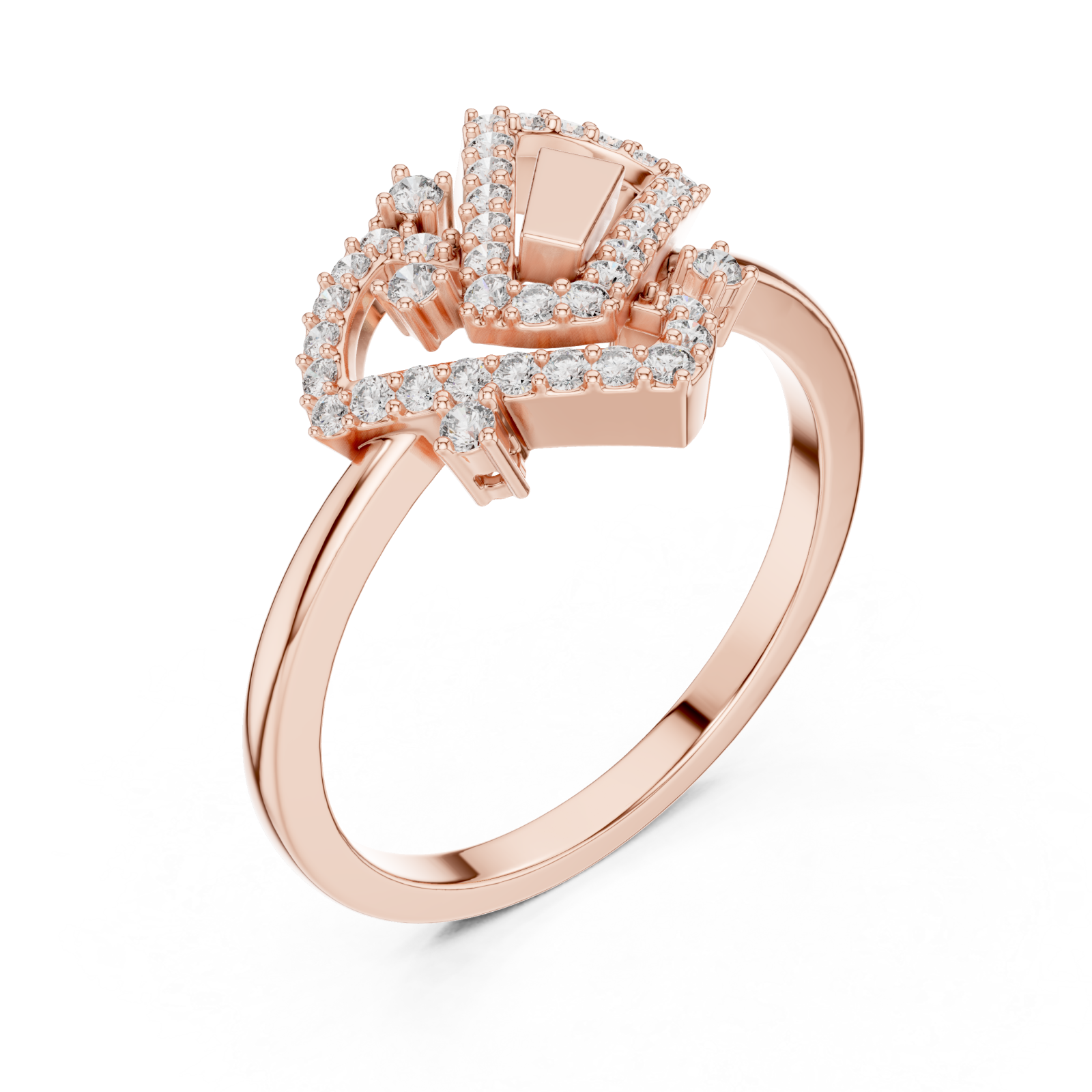  Rose Gold Luminous Embrace Statement Ring Right View