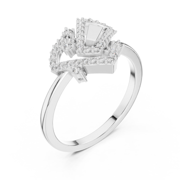  White Gold Luminous Embrace Statement Ring Right View