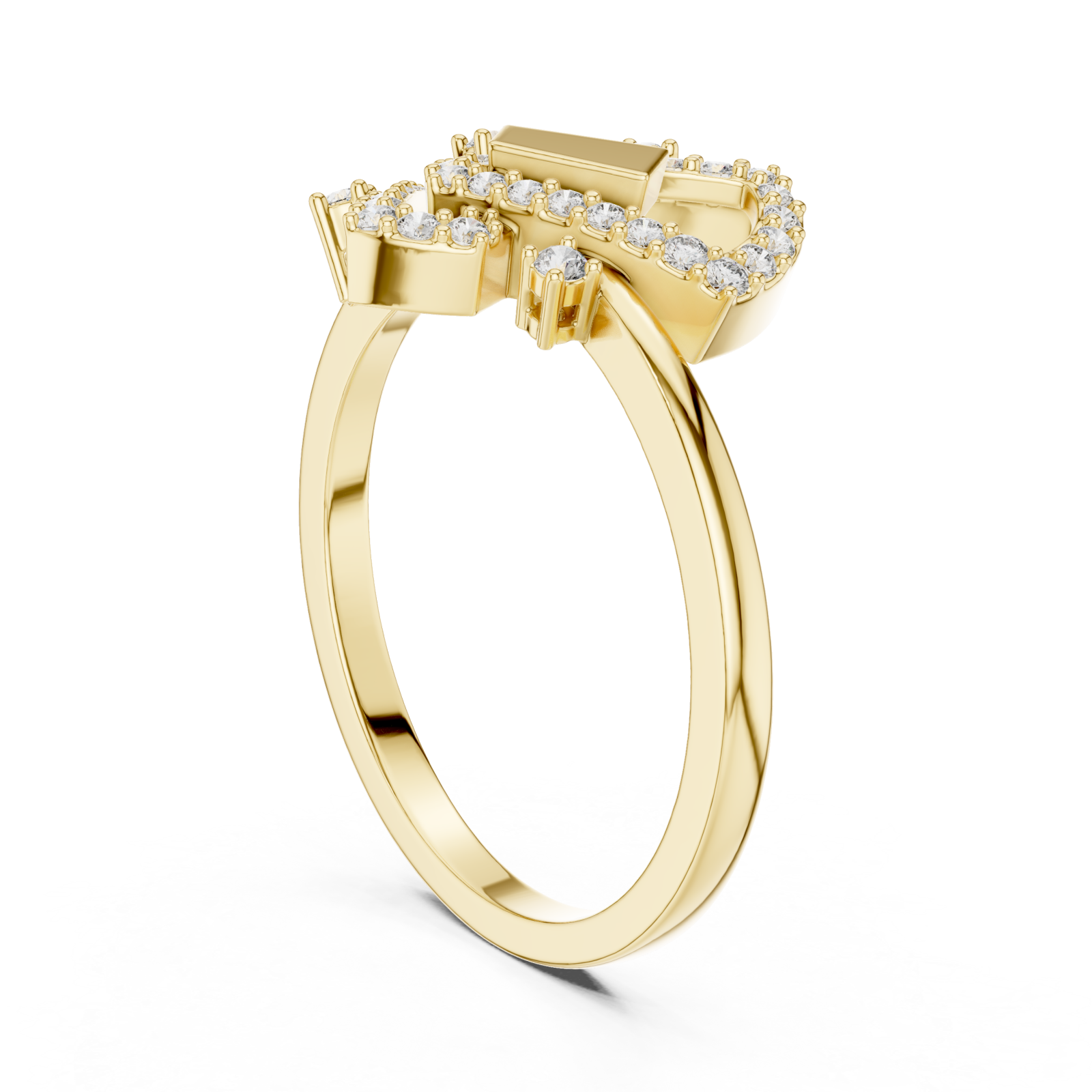  Gold Luminous Embrace Statement Ring Left View