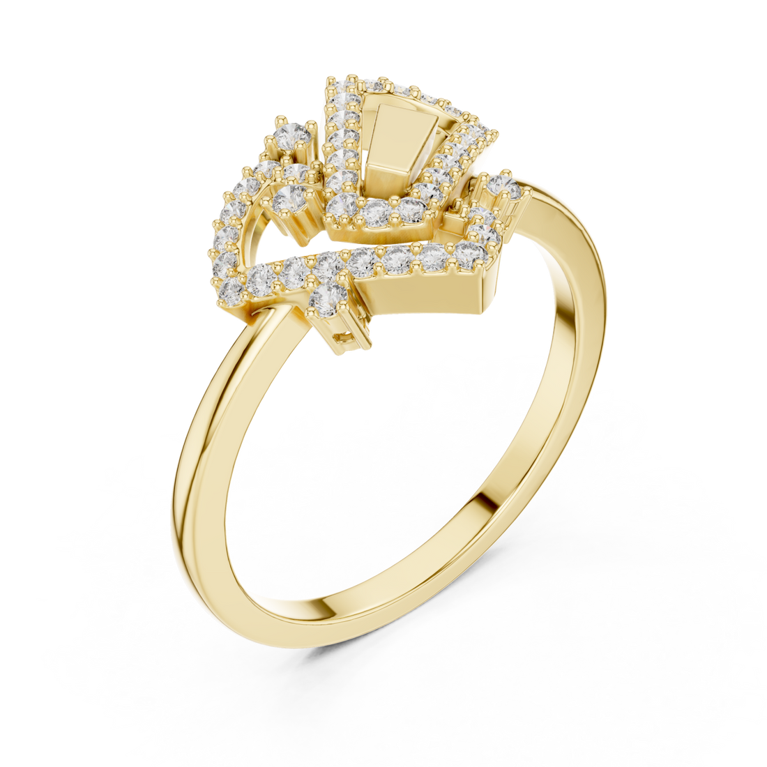 Gold Luminous Embrace Statement Ring Right View