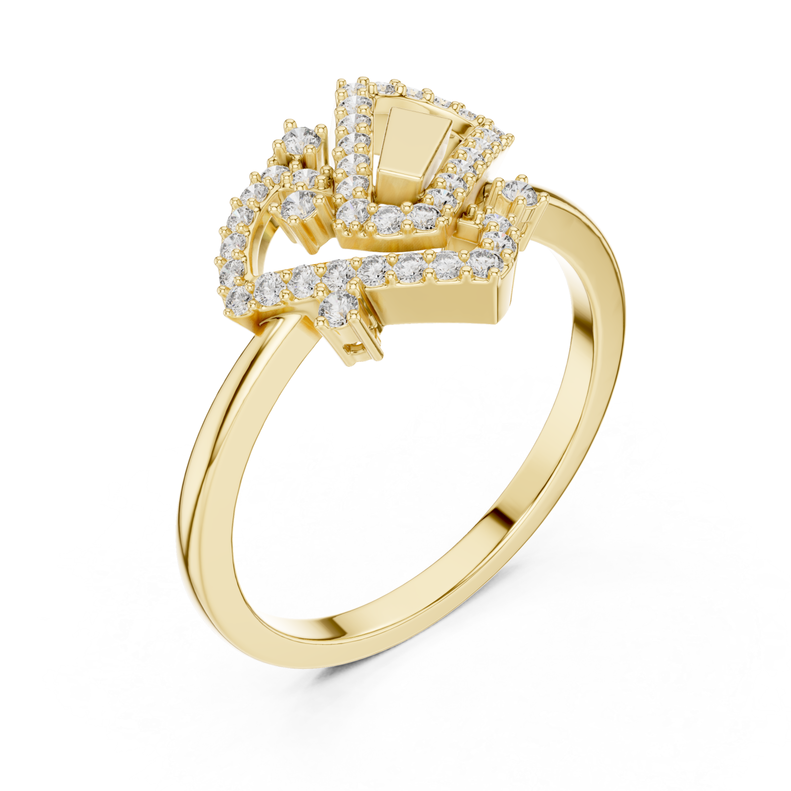 Gold Luminous Embrace Statement Ring Right View