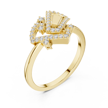 Gold Luminous Embrace Statement Ring Right View
