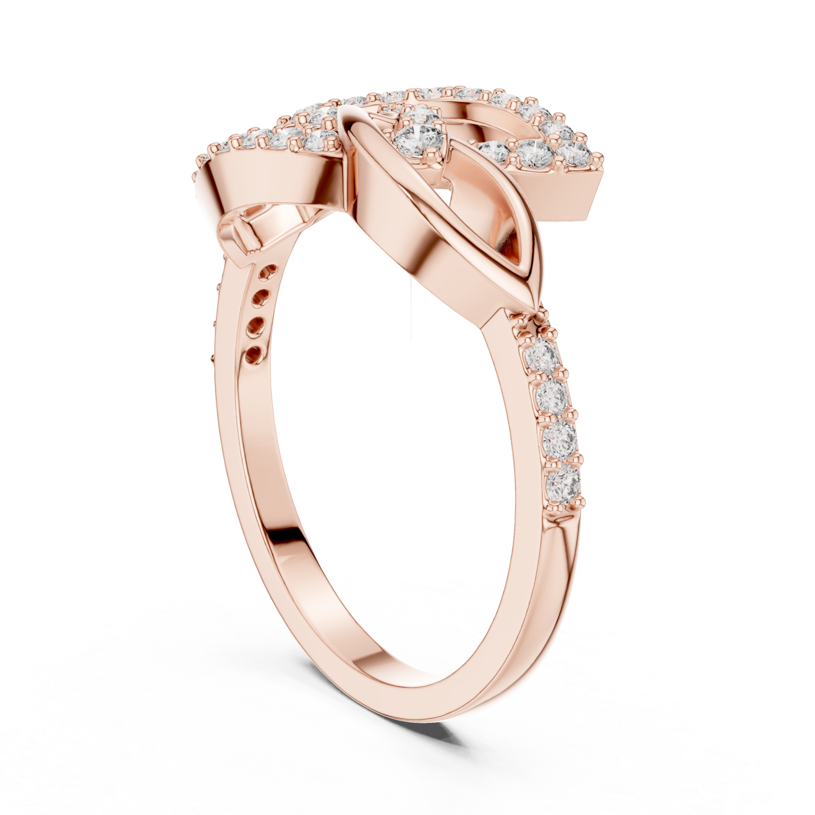  Rose Gold Luminous Knot Embrace Left View