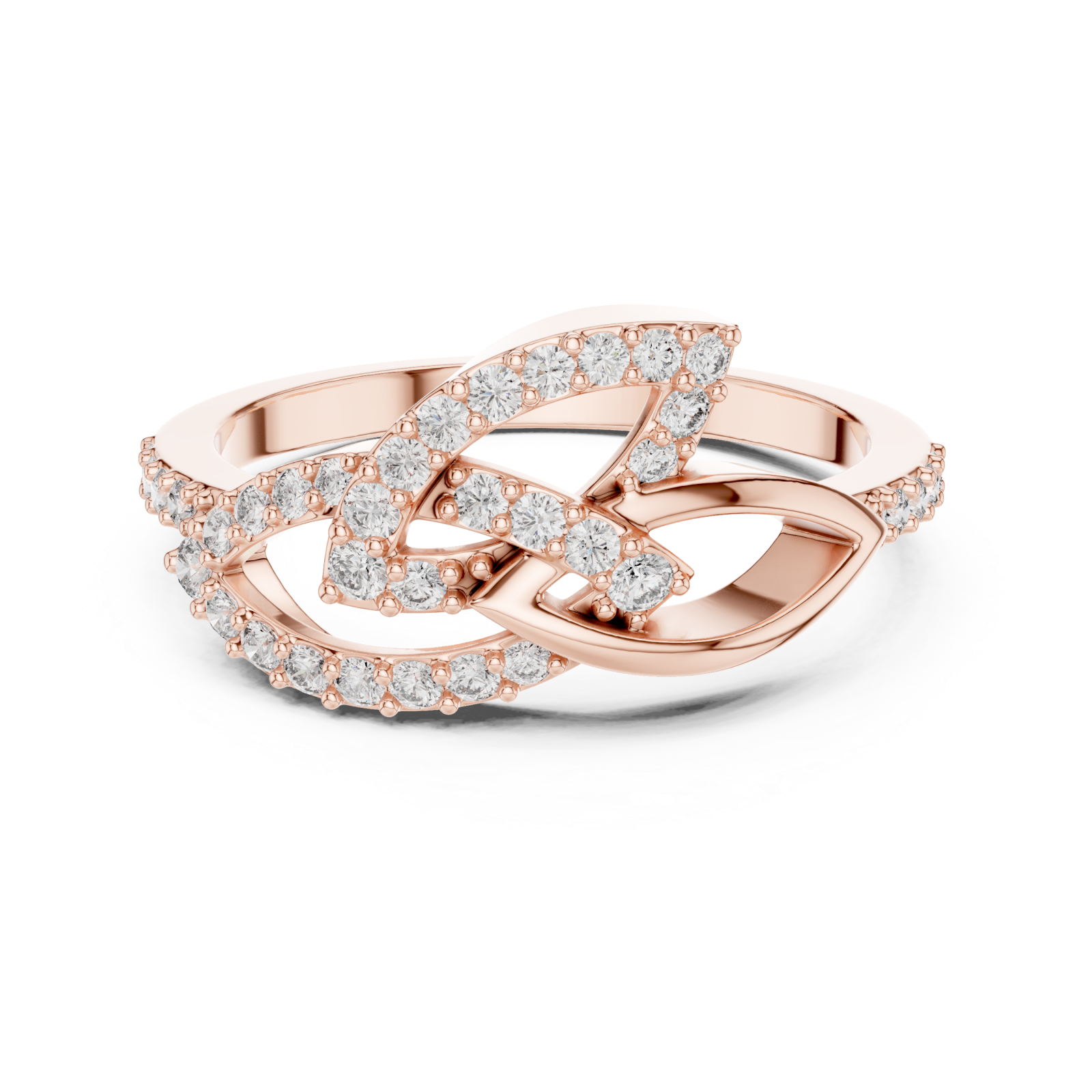  Rose Gold Luminous Knot Embrace Front View