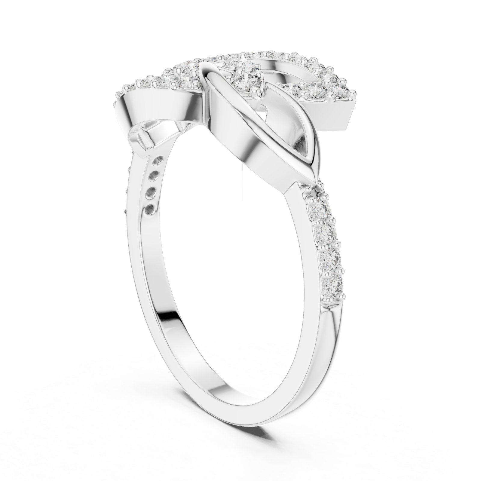 White Gold Luminous Knot Embrace Left View