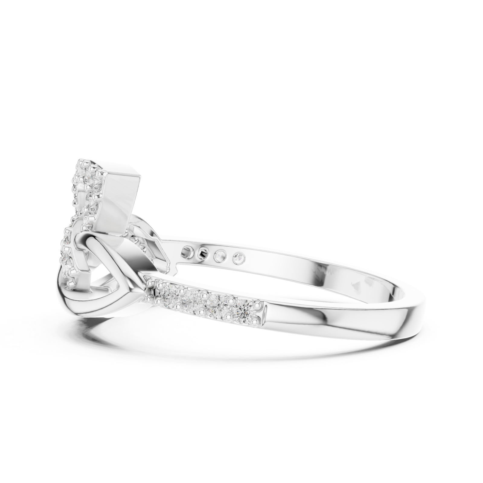  White Gold Luminous Knot Embrace Side View