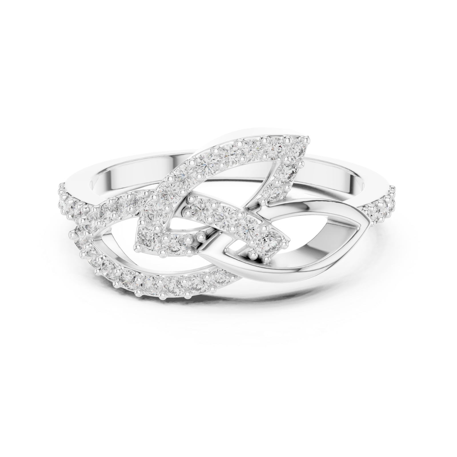  White Gold Luminous Knot Embrace Front View