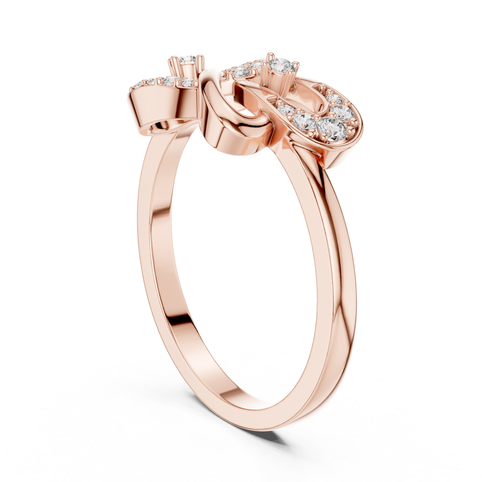  Rose Gold Eternal Muse Elegance Harmony Ring Left View