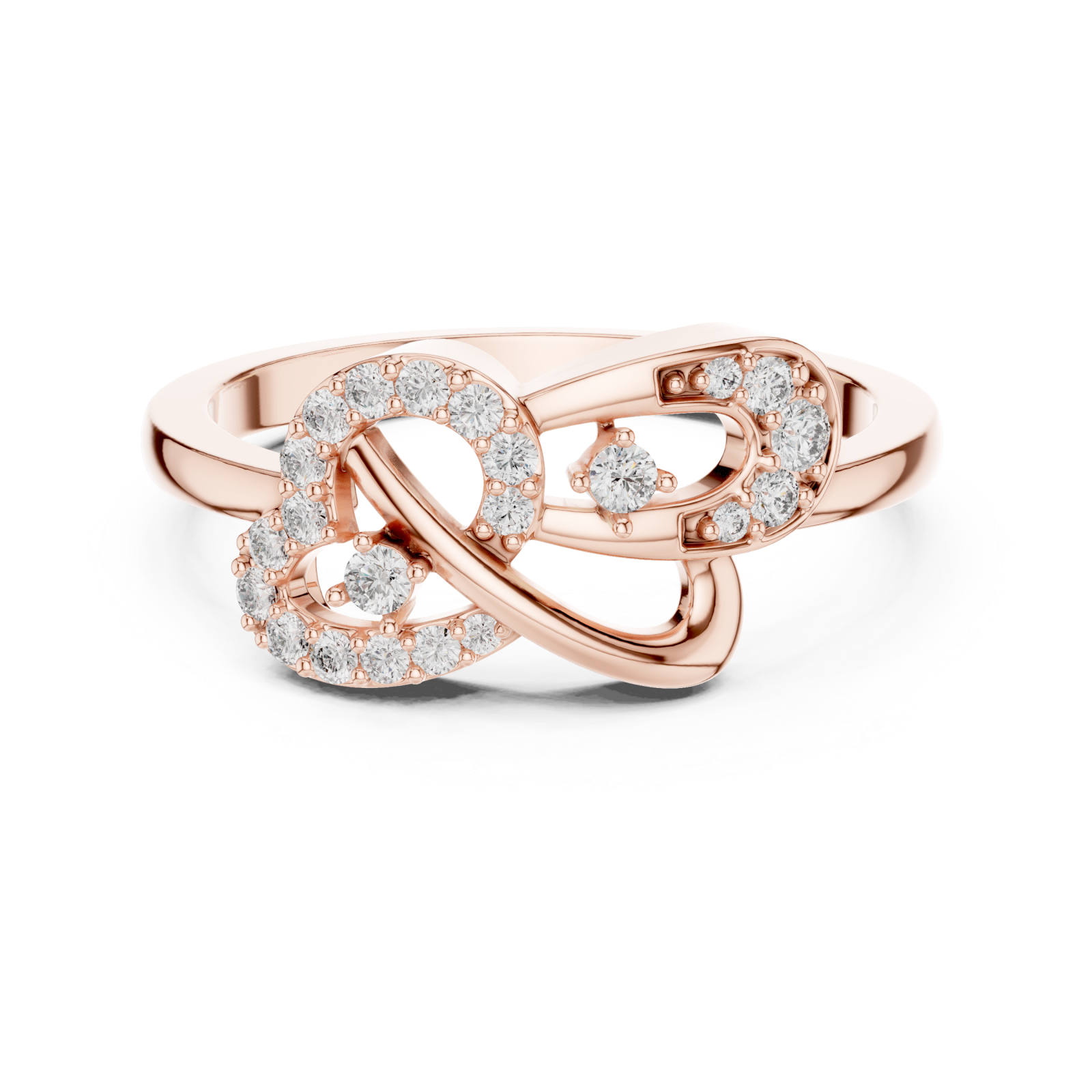  Rose Gold Eternal Muse Elegance Harmony Ring Front View