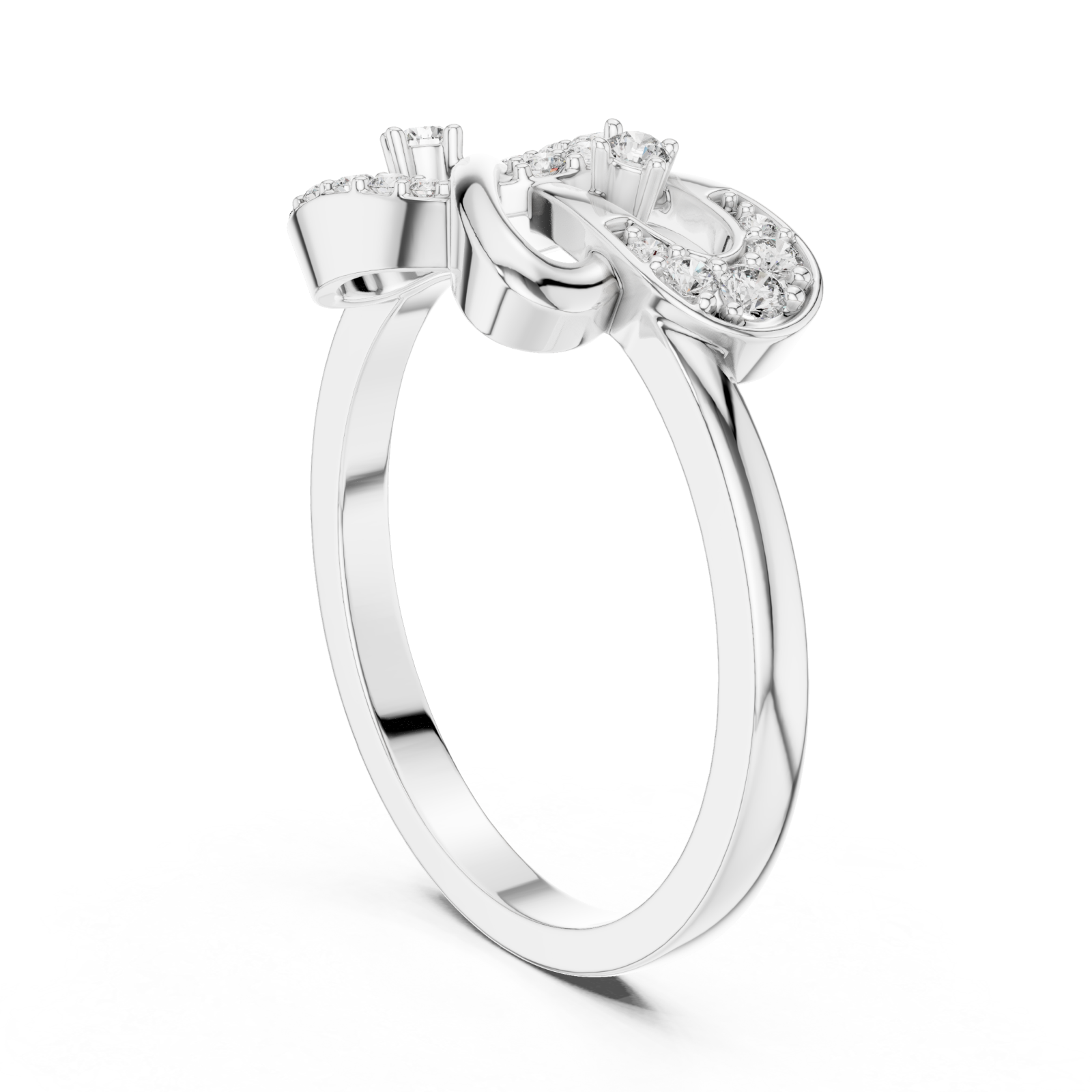  White Gold Eternal Muse Elegance Harmony Ring Left View