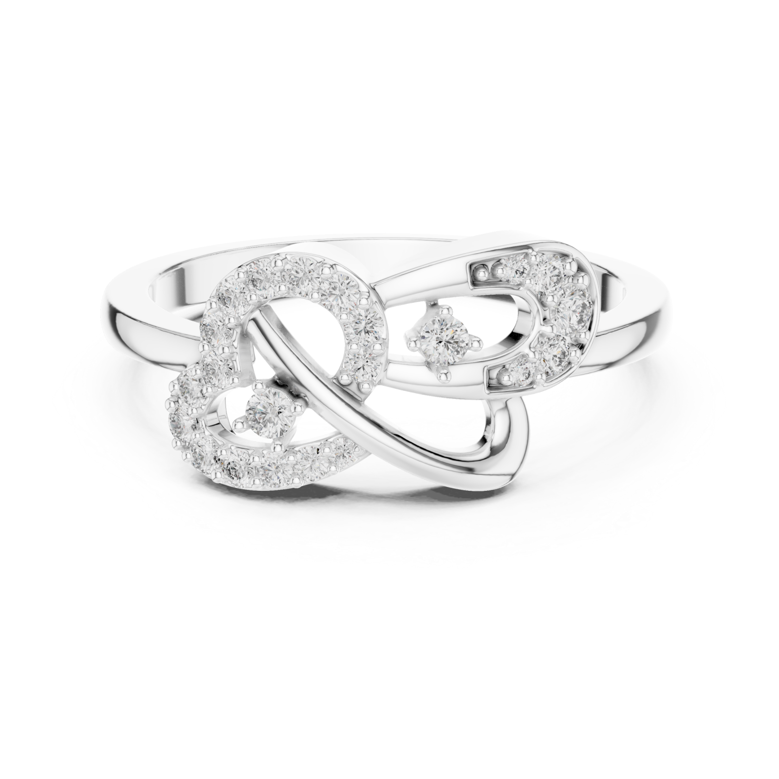  White Gold Eternal Muse Elegance Harmony Ring Front View