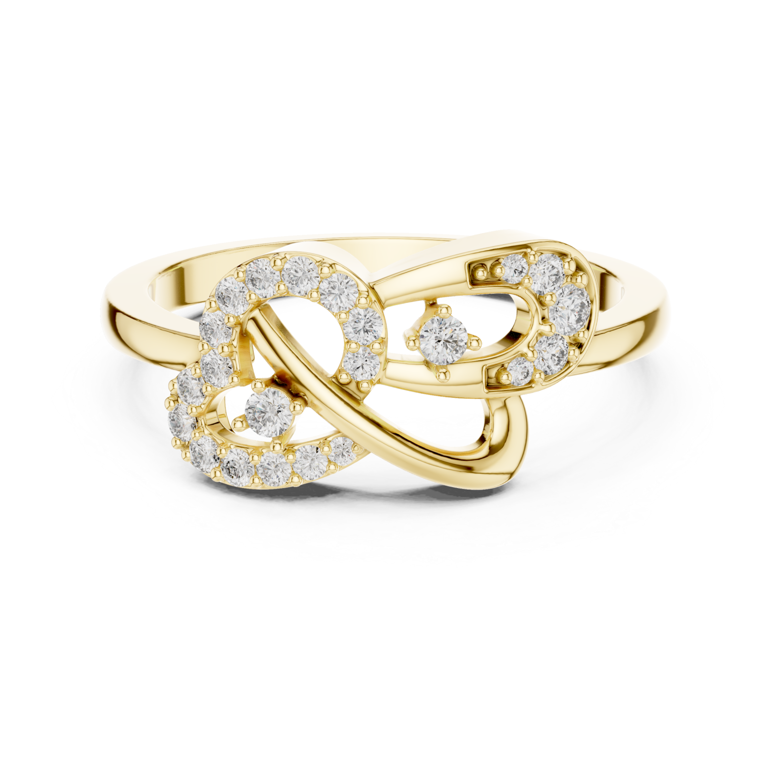  Gold Eternal Muse Elegance Harmony Ring Front View