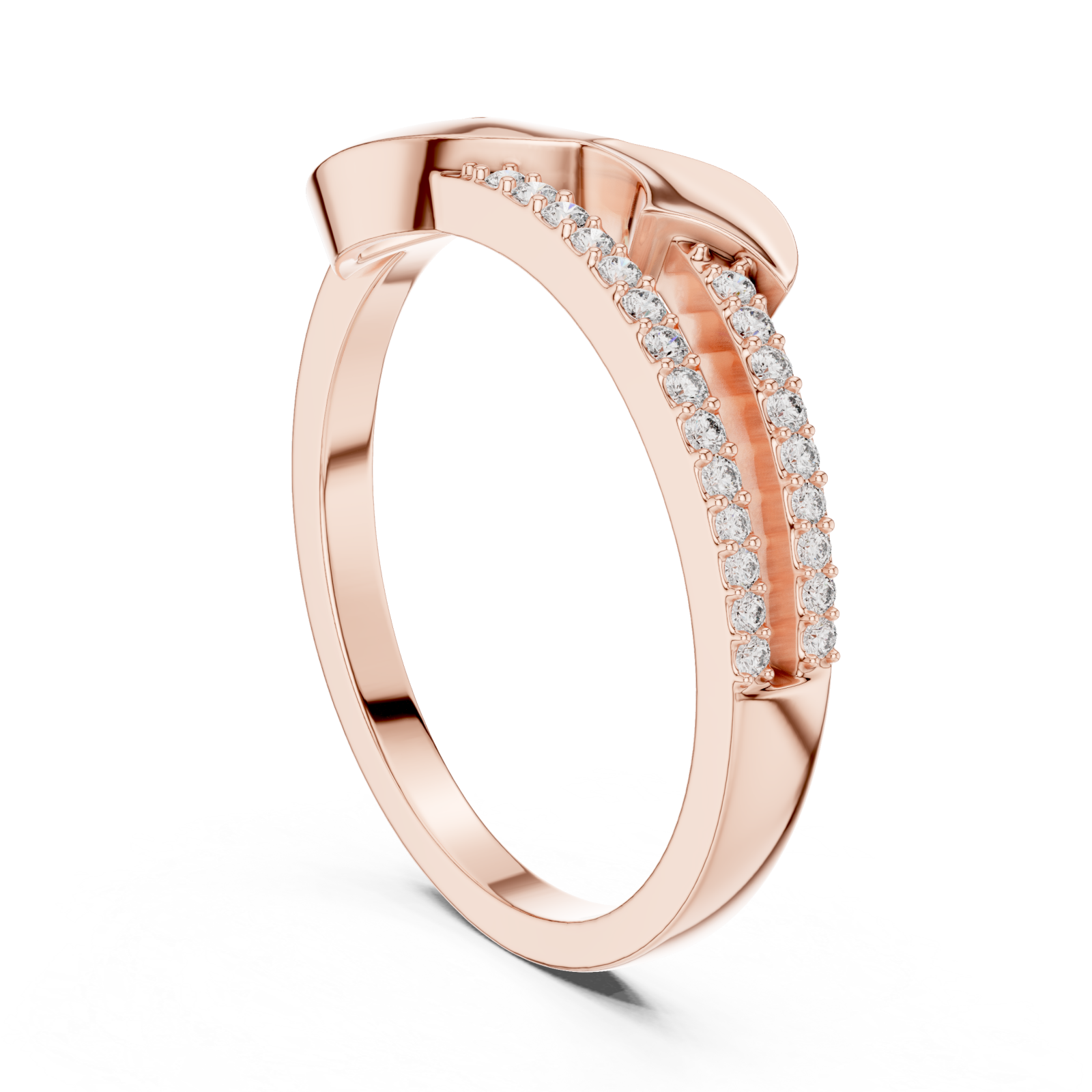  Rose Gold Embrace Contour Statement Ring Left View