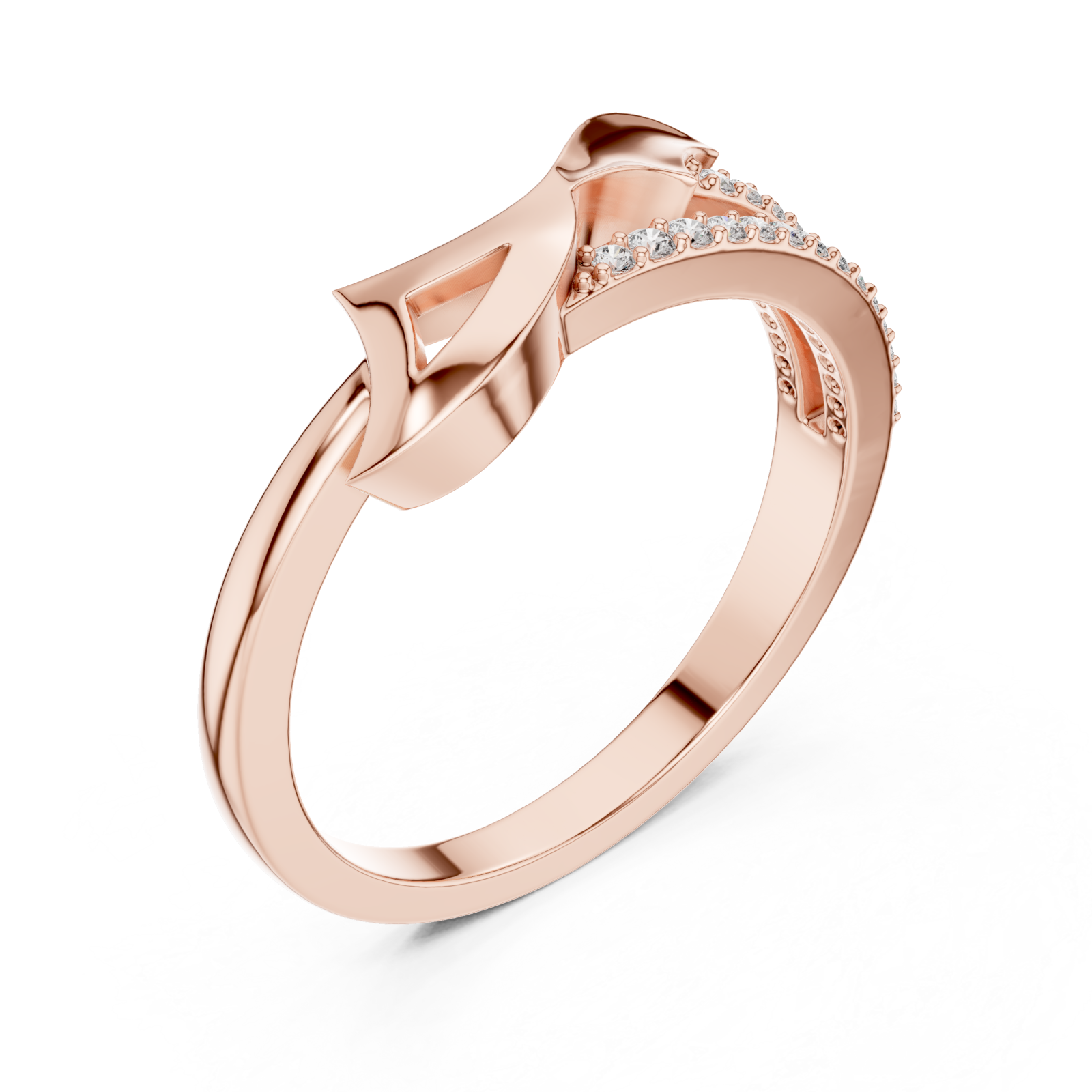  Rose Gold Embrace Contour Statement Ring Right View