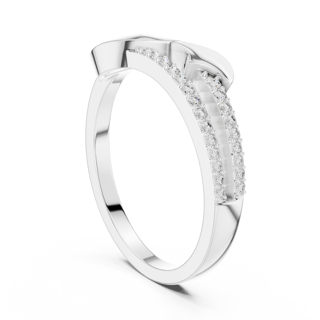  White Gold Embrace Contour Statement Ring Right View
