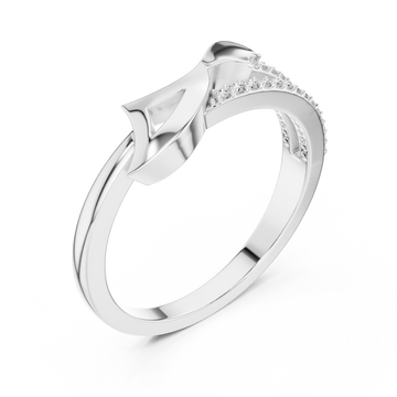  White Gold Embrace Contour Statement Ring Right View