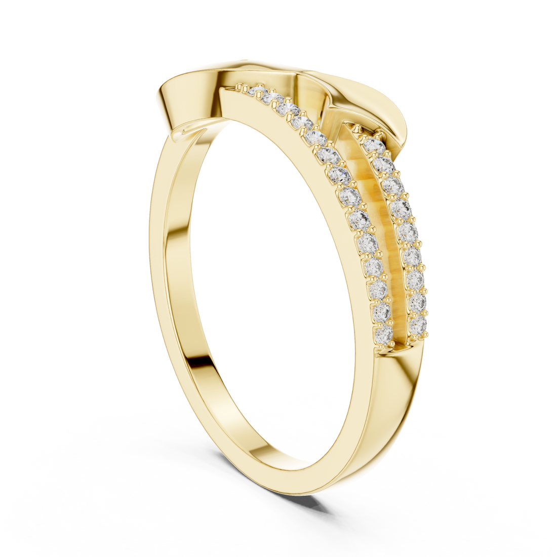 Gold Embrace Contour Statement Ring Right View