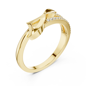 Gold Embrace Contour Statement Ring Right View