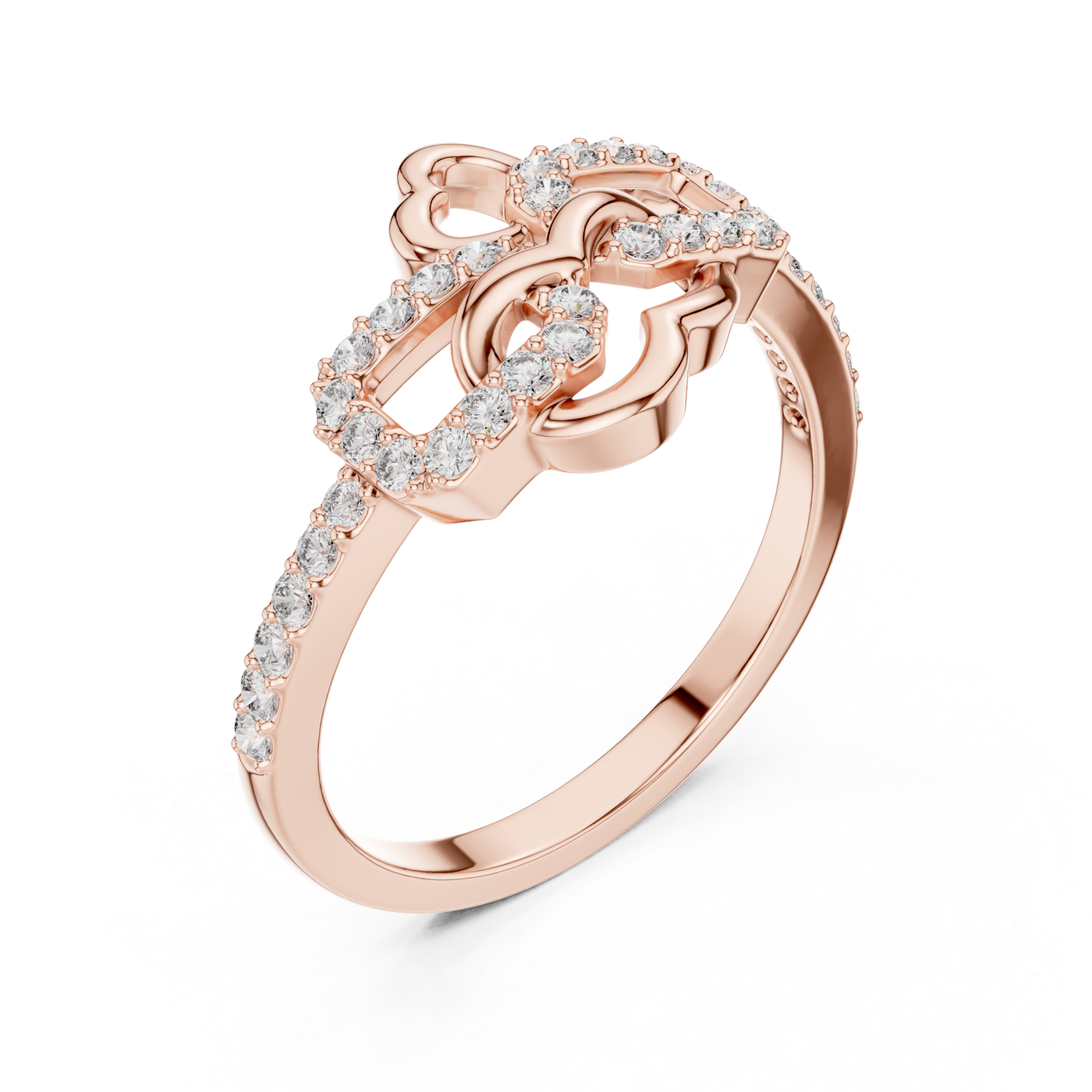  Rose Gold Twilight Romance Double Loop Ring Right View