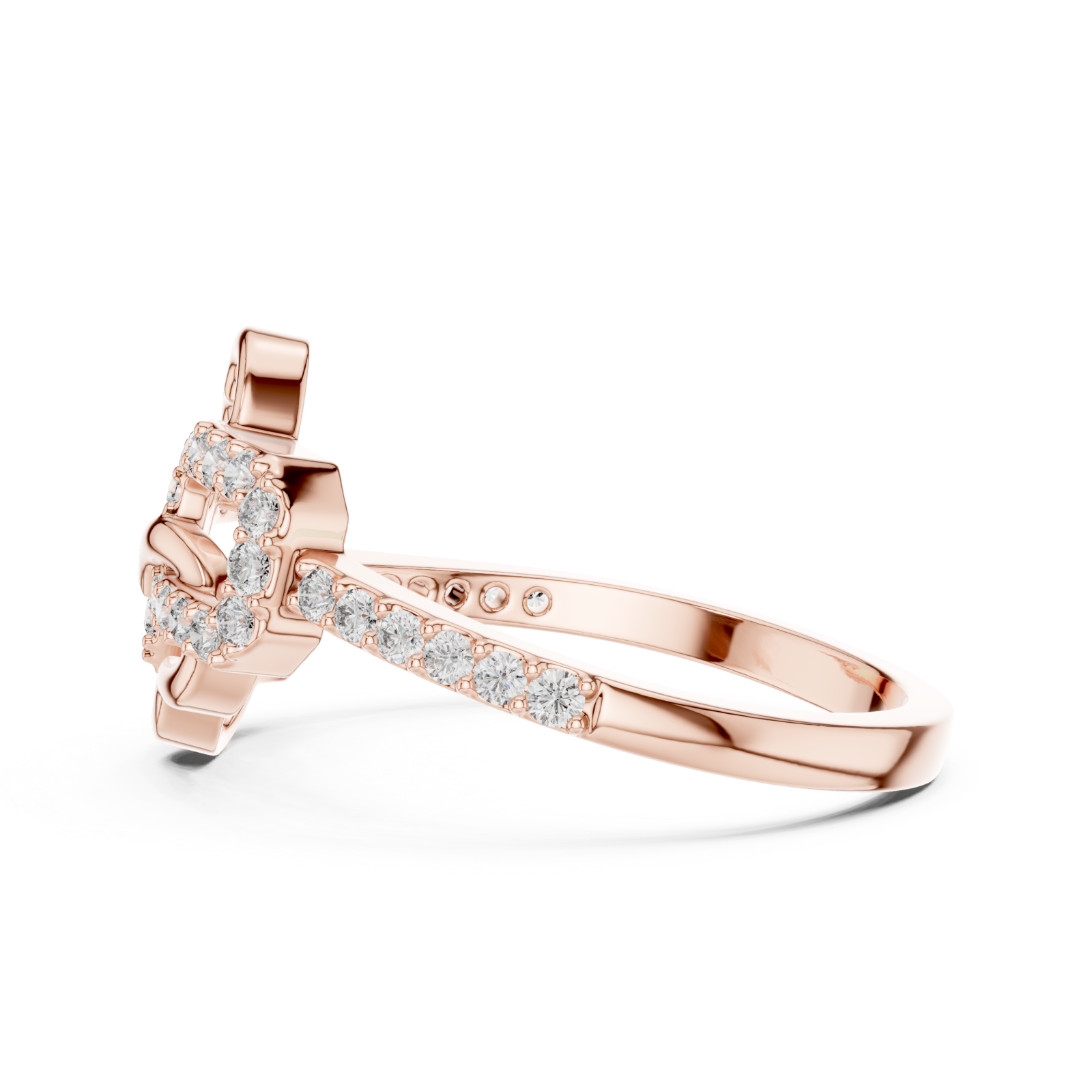  Rose Gold Twilight Romance Double Loop Ring Side View