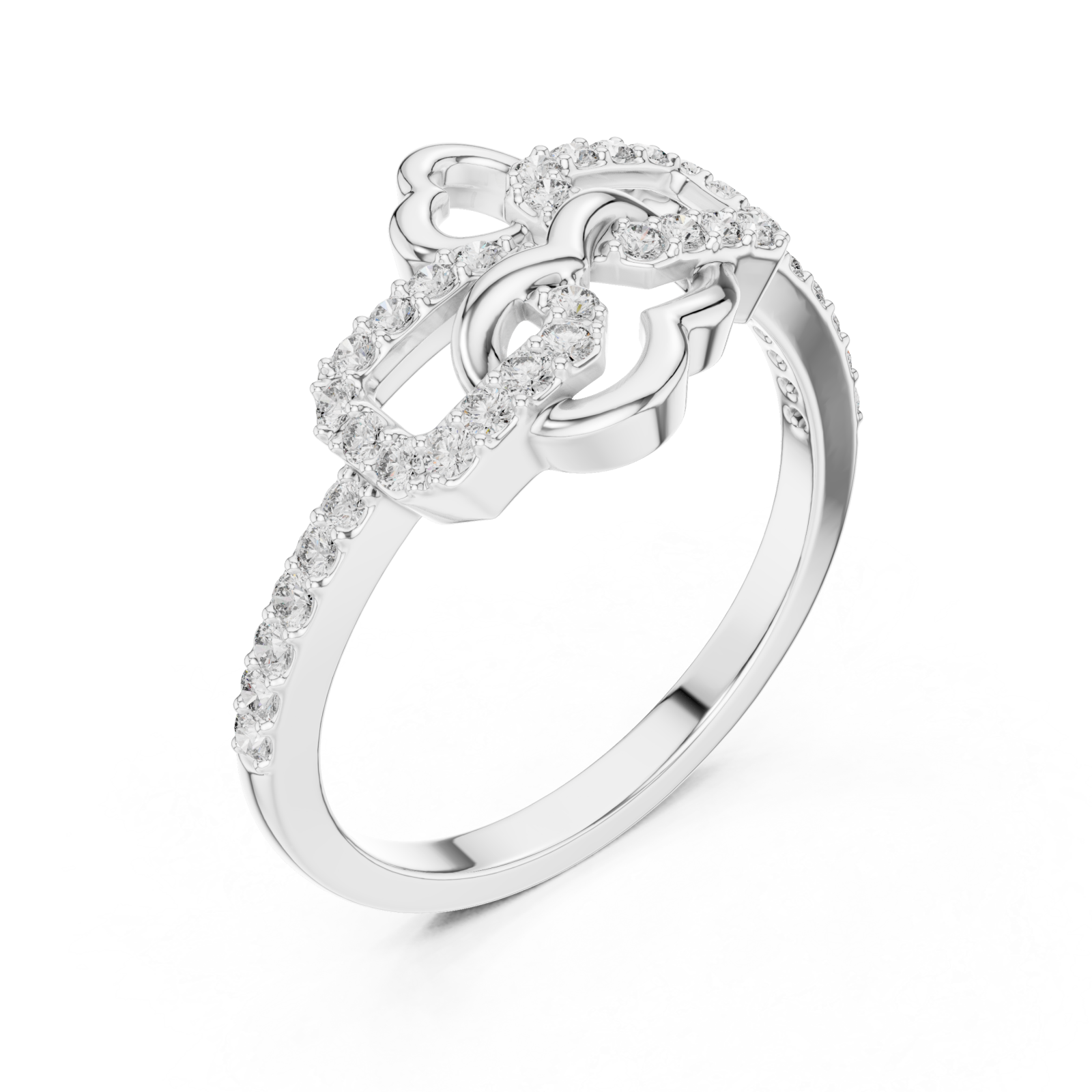  White Gold Twilight Romance Double Loop Ring Right View