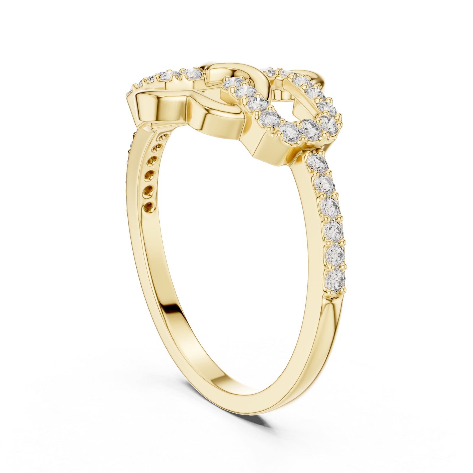  Gold Twilight Romance Double Loop Ring Left View