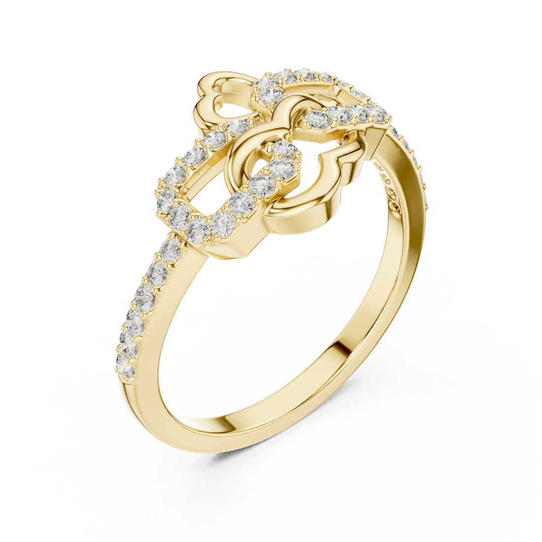 Gold Twilight Romance Double Loop Ring Right View