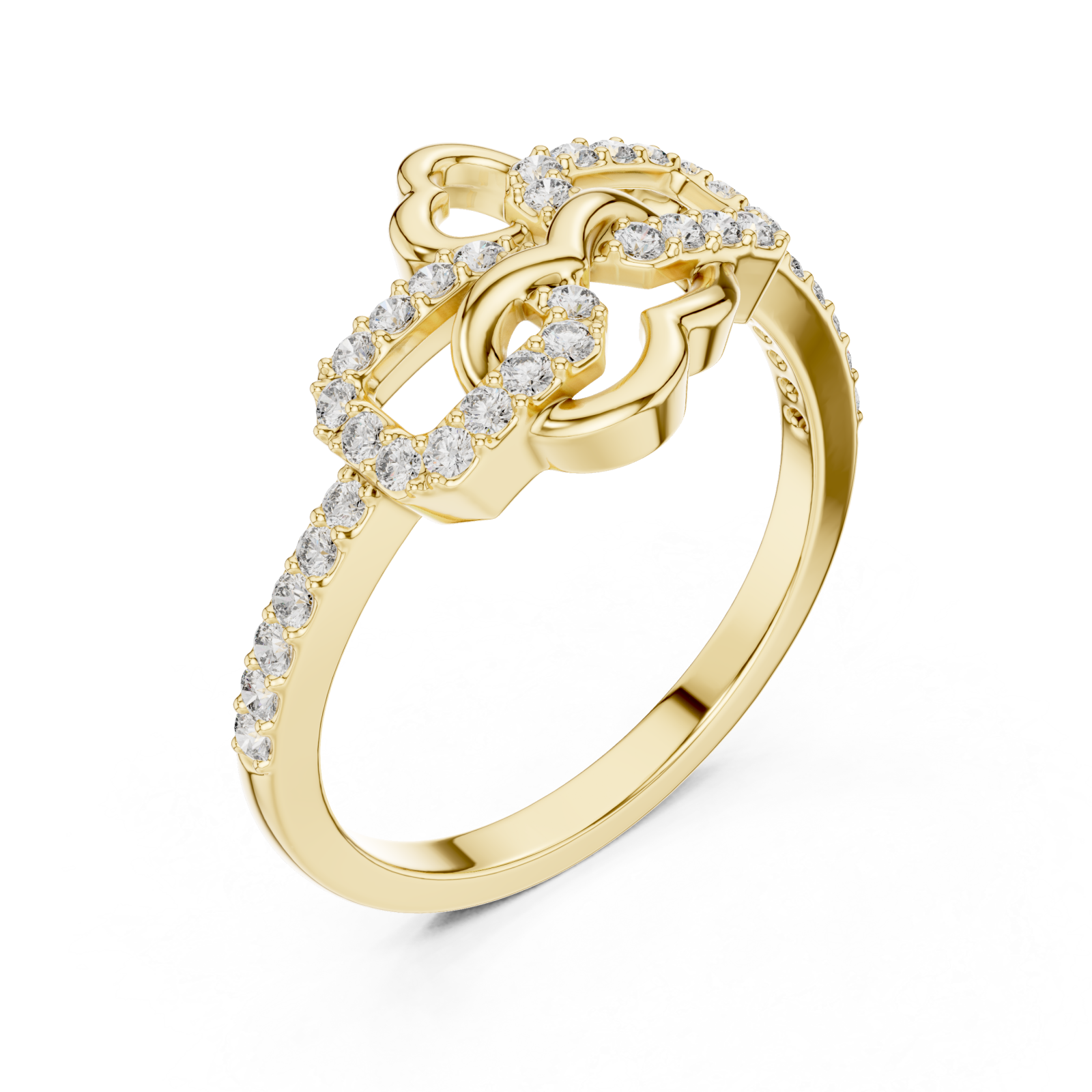 Gold Twilight Romance Double Loop Ring Right View