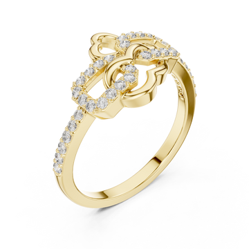 Gold Twilight Romance Double Loop Ring Right View