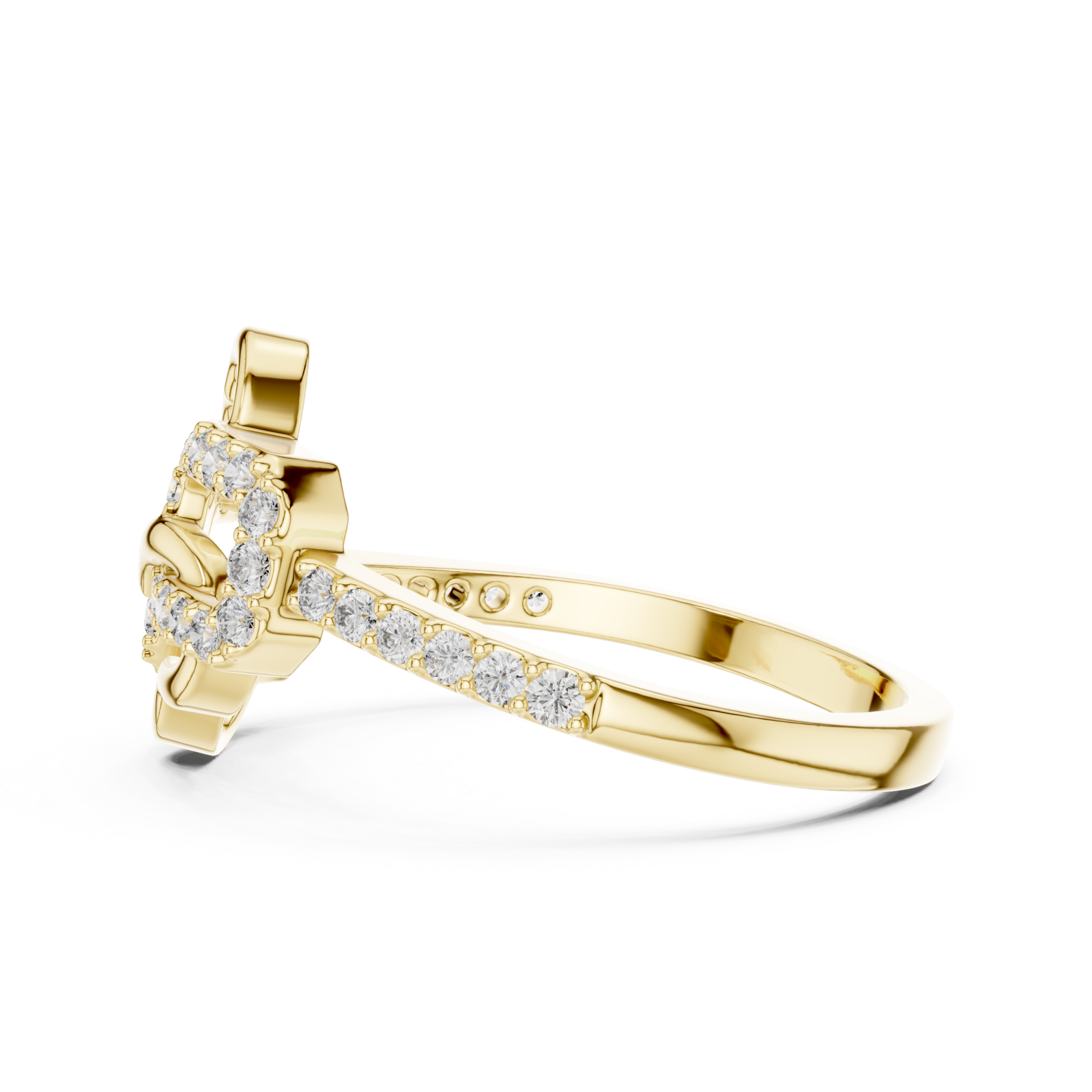  Gold Twilight Romance Double Loop Ring Side View