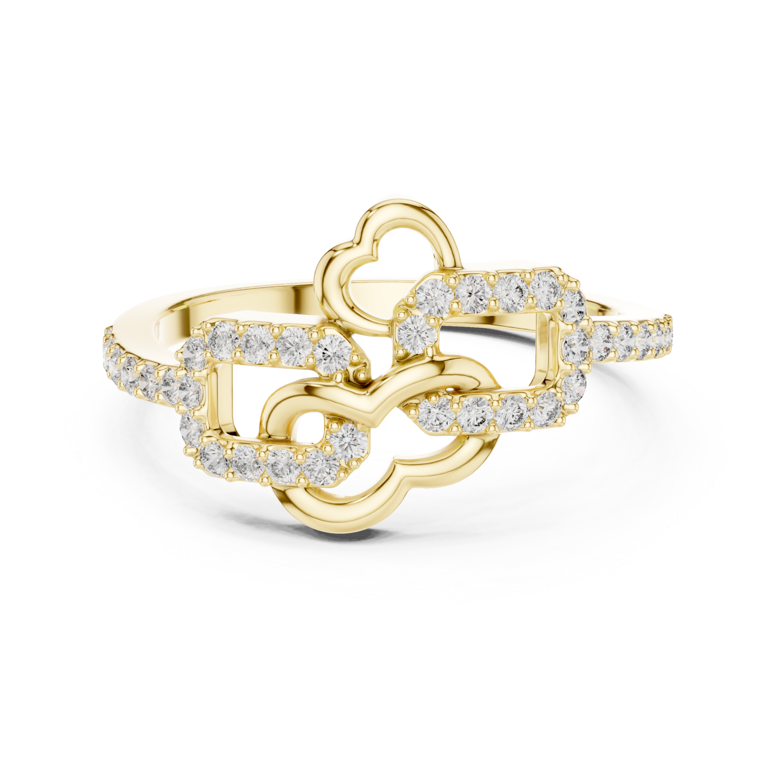  Gold Twilight Romance Double Loop Ring Front View