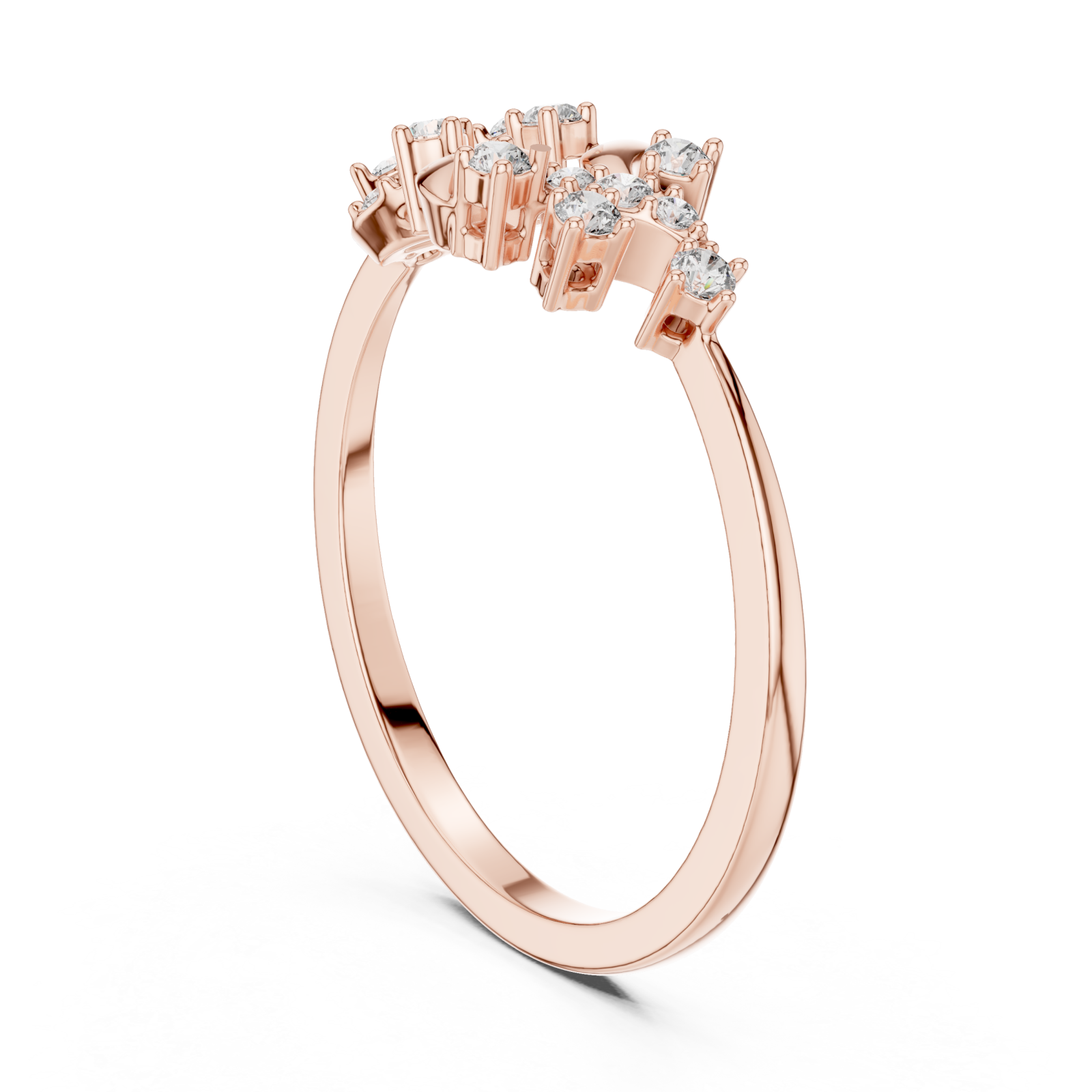  Rose Gold Aurora Starlit Embrace Statement Ring Left View