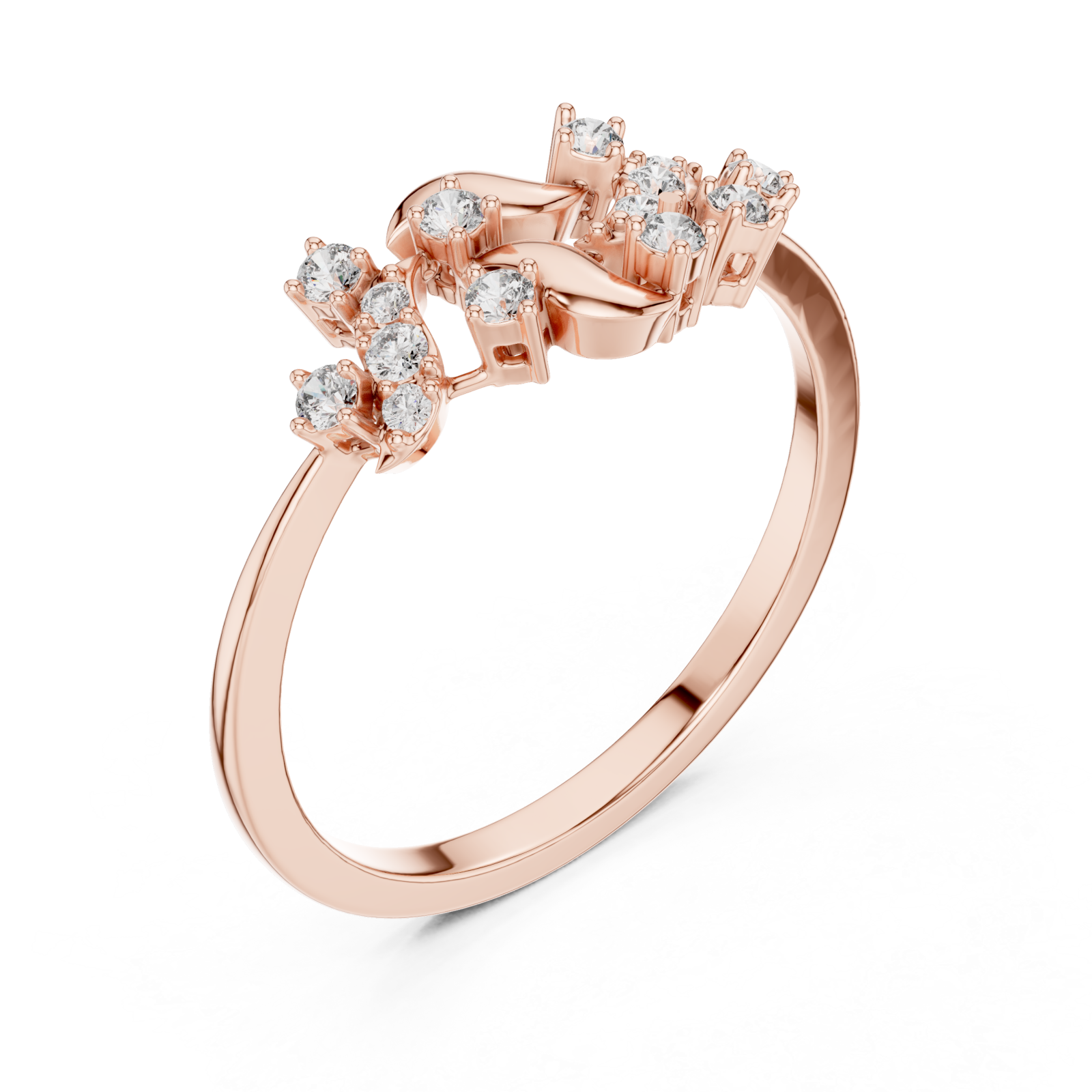  Rose Gold Aurora Starlit Embrace Statement Ring Right View