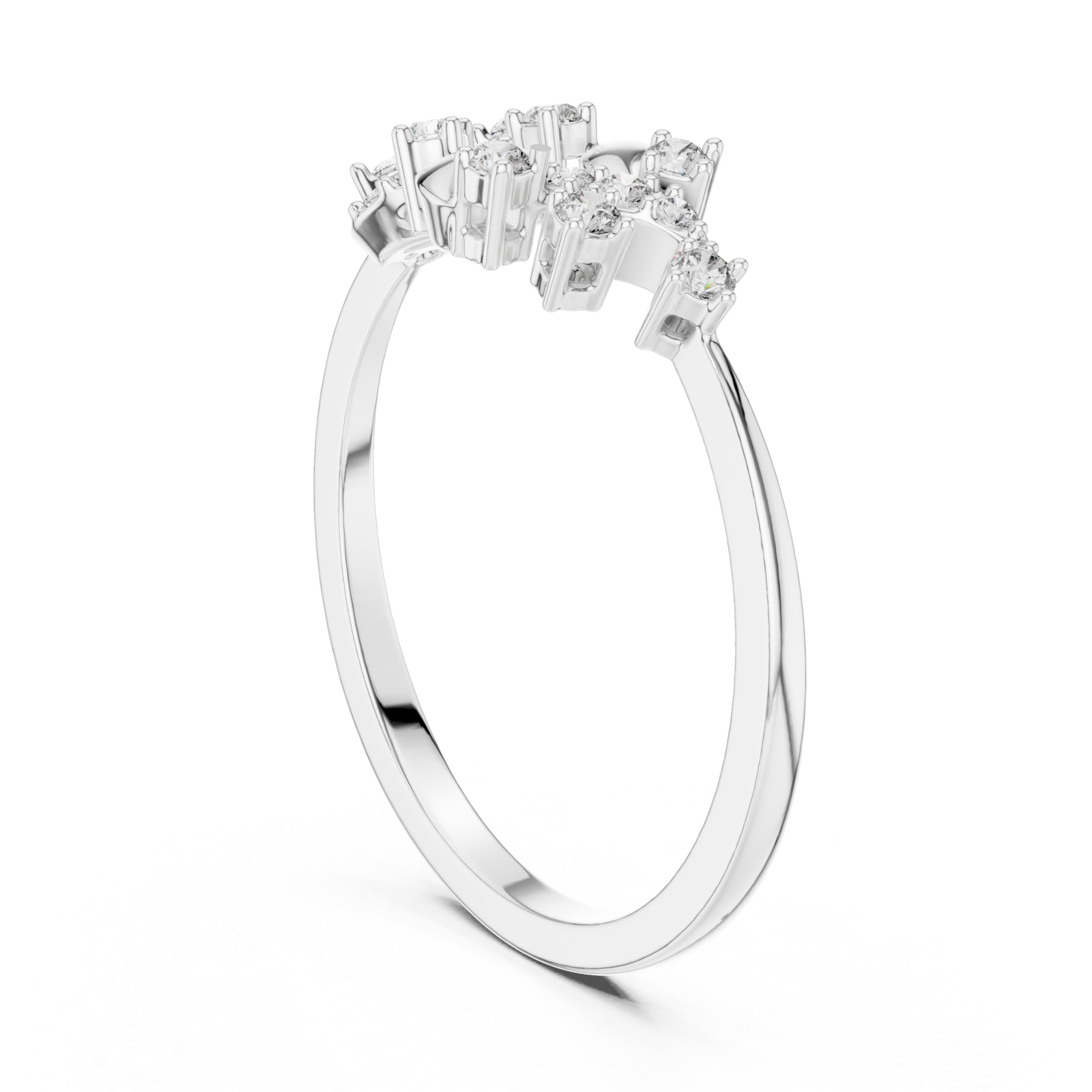  White Gold Aurora Starlit Embrace Statement Ring Left View