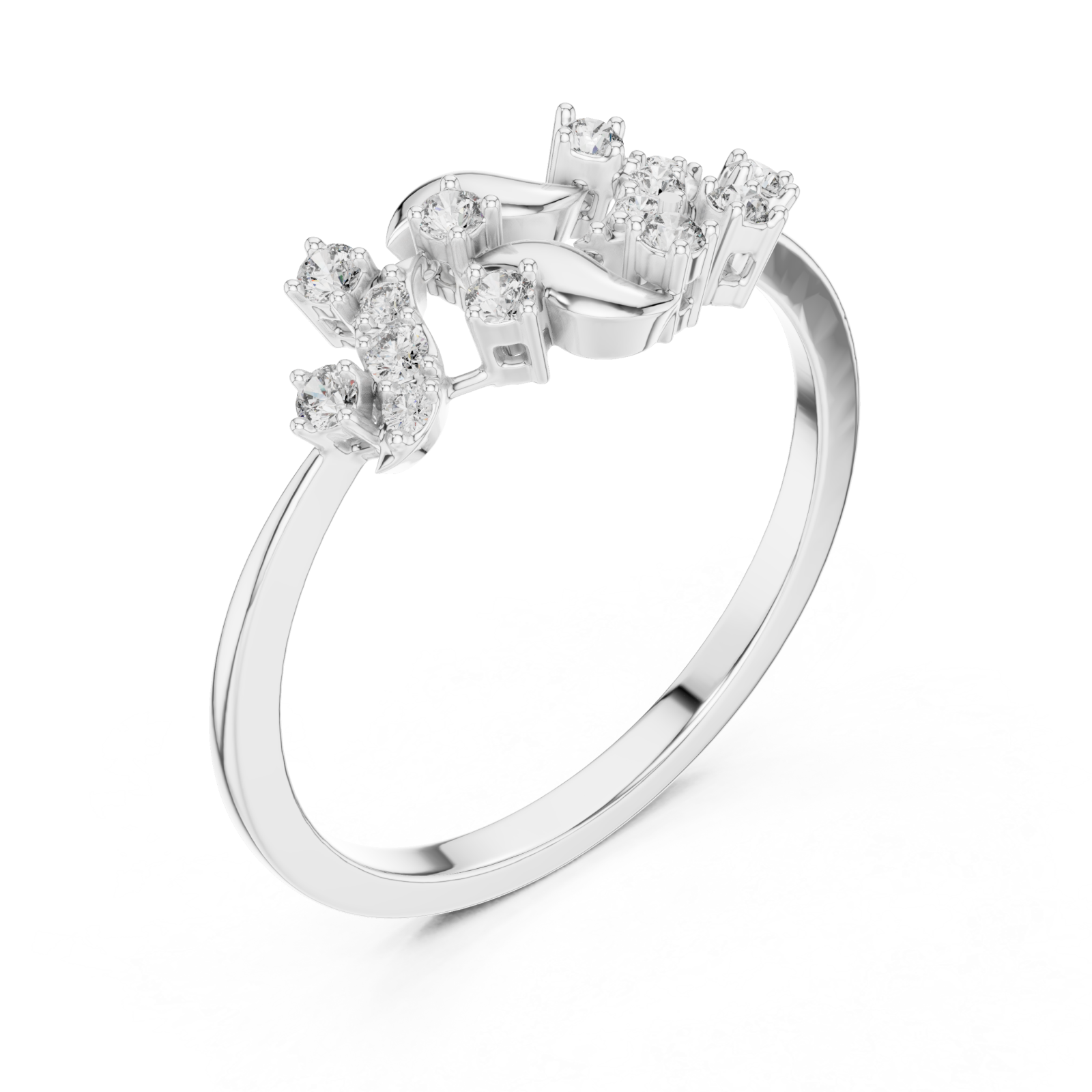  White Gold Aurora Starlit Embrace Statement Ring Right View
