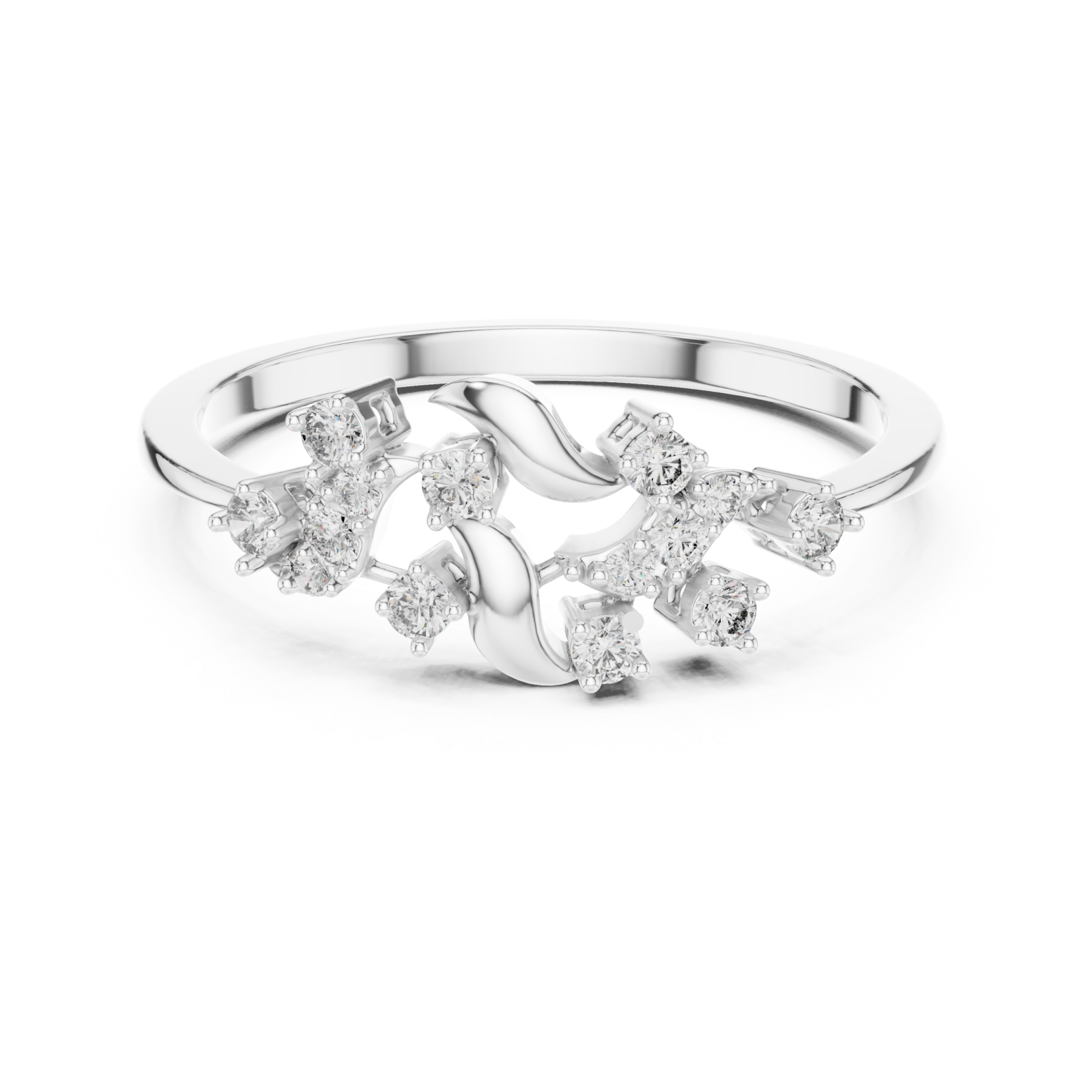  White Gold Aurora Starlit Embrace Statement Ring Front View