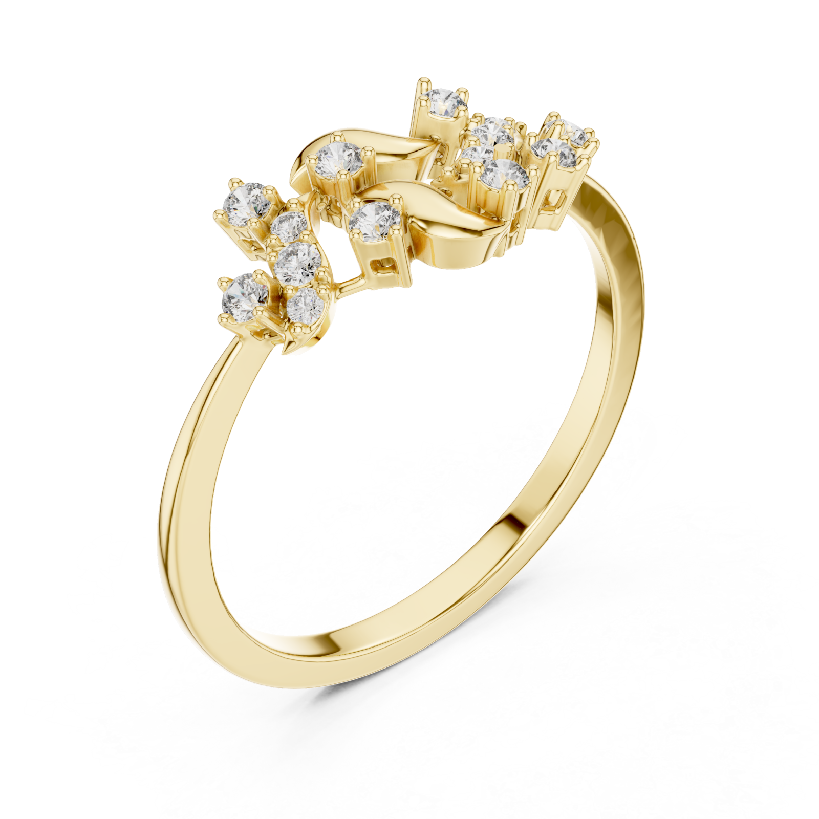 Gold Aurora Starlit Embrace Statement Ring Right View