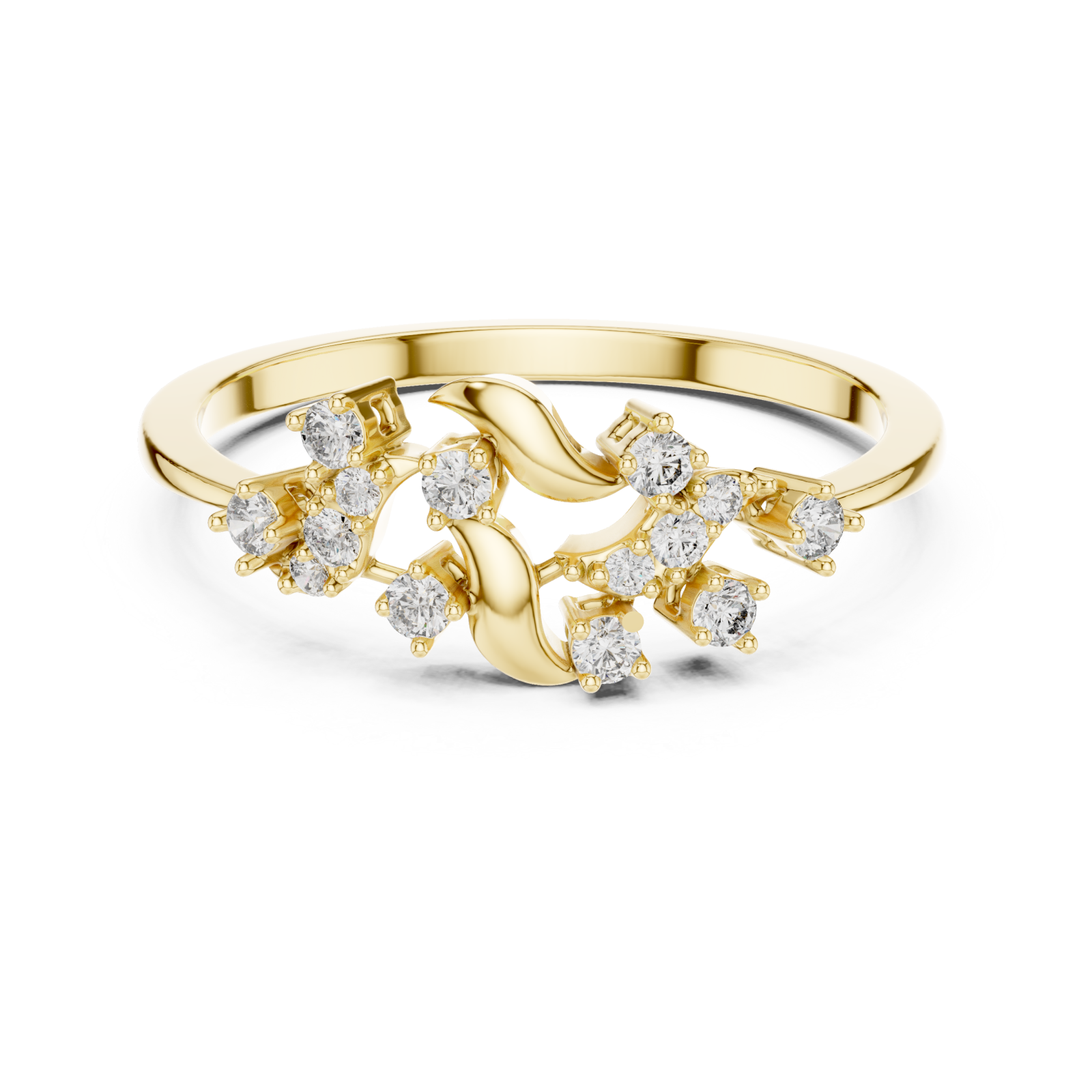  Gold Aurora Starlit Embrace Statement Ring Front View