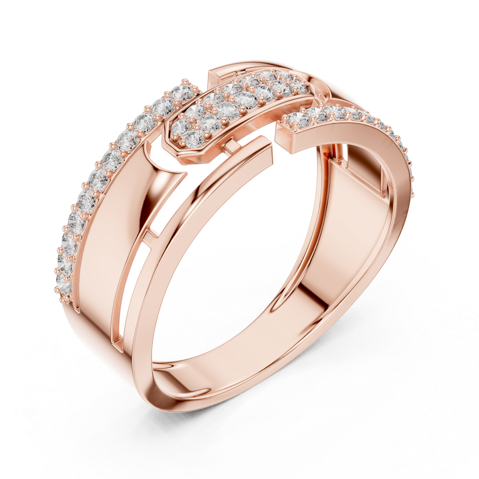  Rose Gold Infinite Allure Bypass Elegance Cocktail Ring Right View