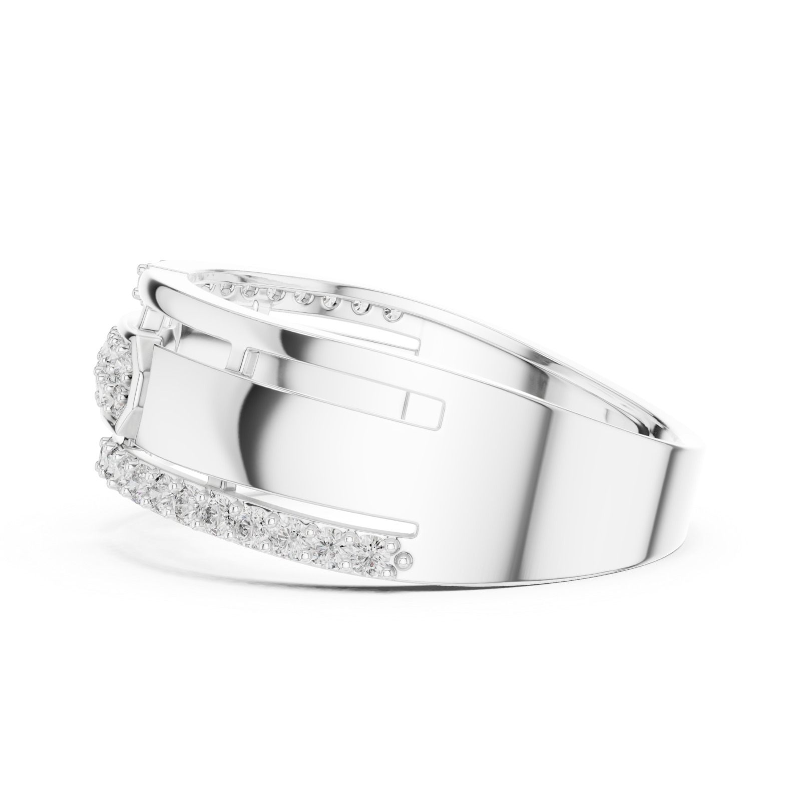  White Gold Infinite Allure Bypass Elegance Cocktail Ring Side View