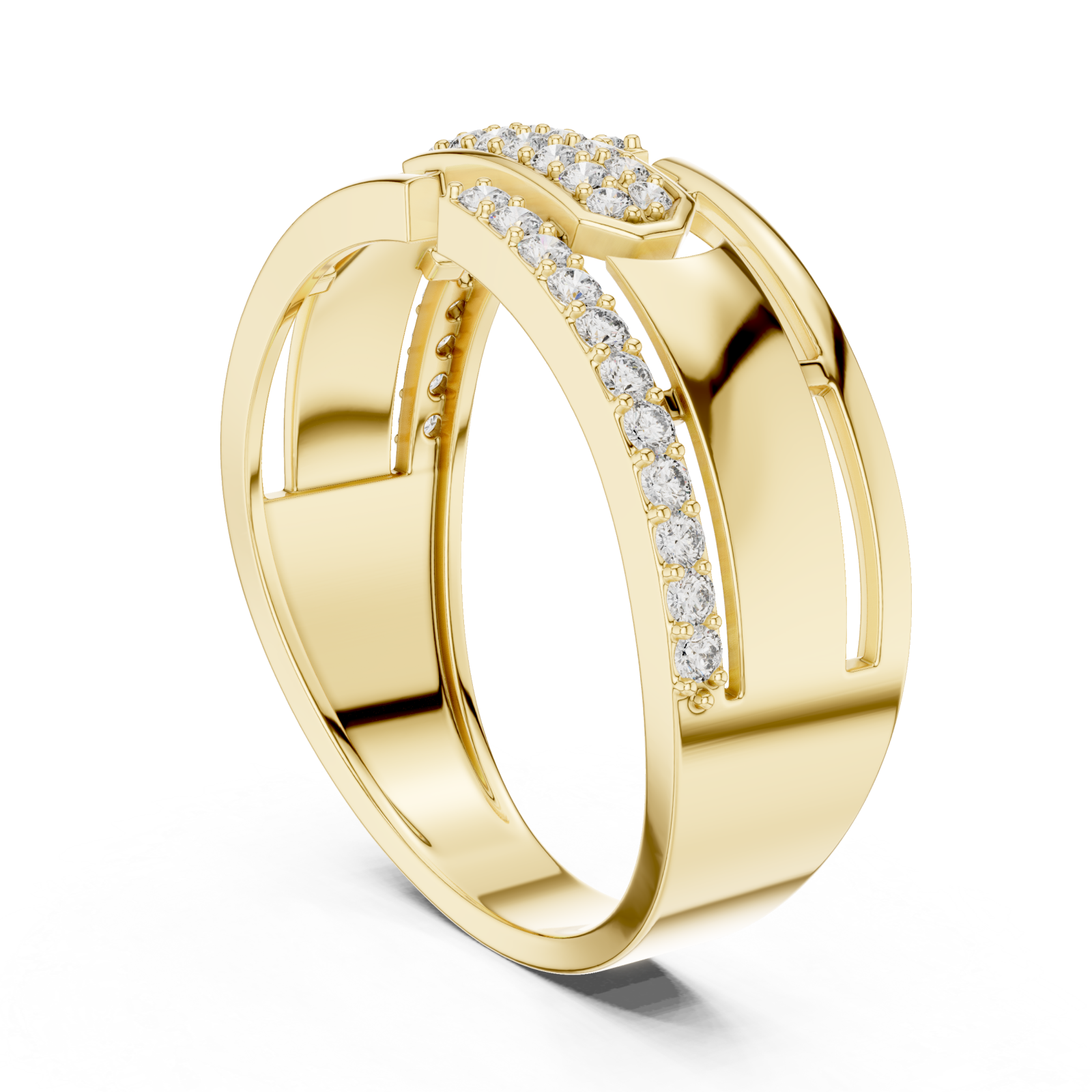  Gold Infinite Allure Bypass Elegance Cocktail Ring Left View