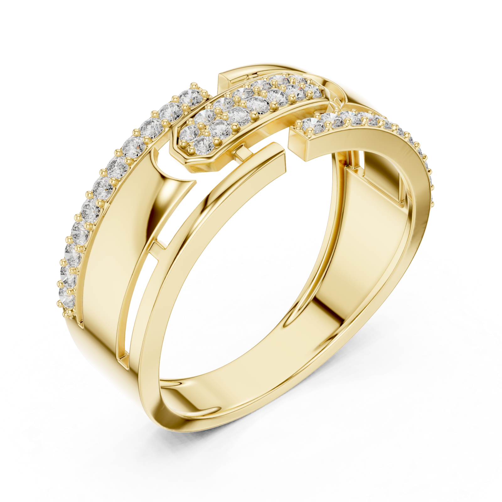 Gold Infinite Allure Bypass Elegance Cocktail Ring Right View