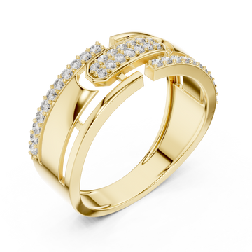 Gold Infinite Allure Bypass Elegance Cocktail Ring Right View