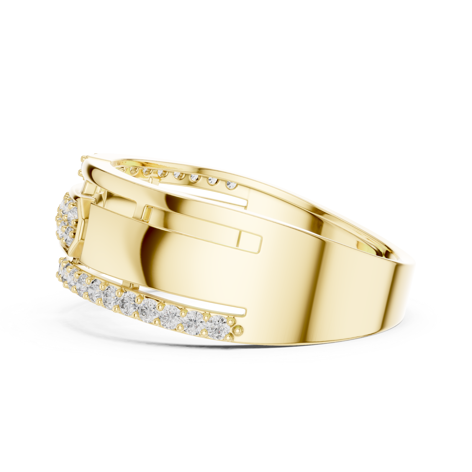  Gold Infinite Allure Bypass Elegance Cocktail Ring Side View