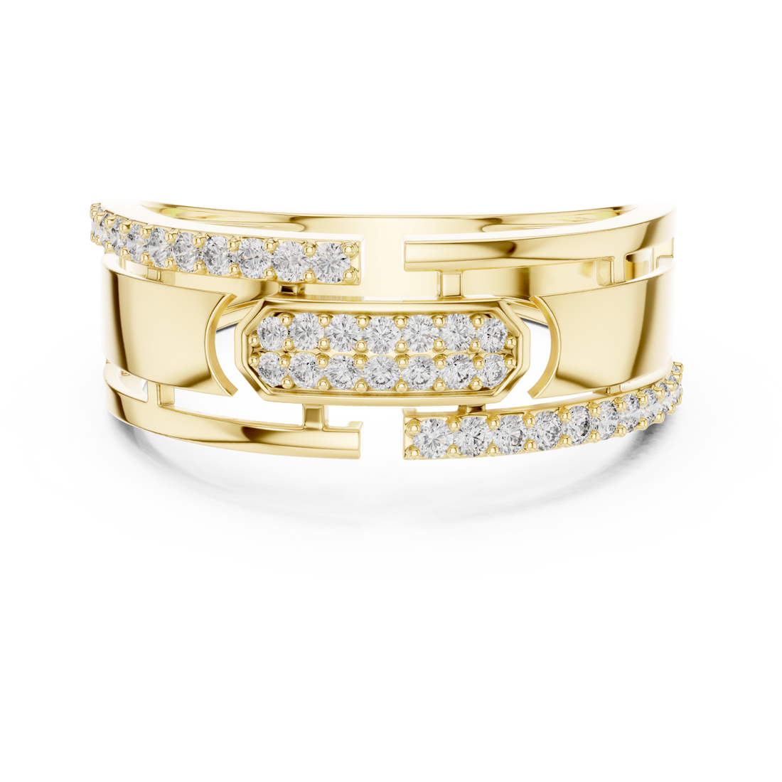 Gold Infinite Allure Bypass Elegance Cocktail Ring Right View