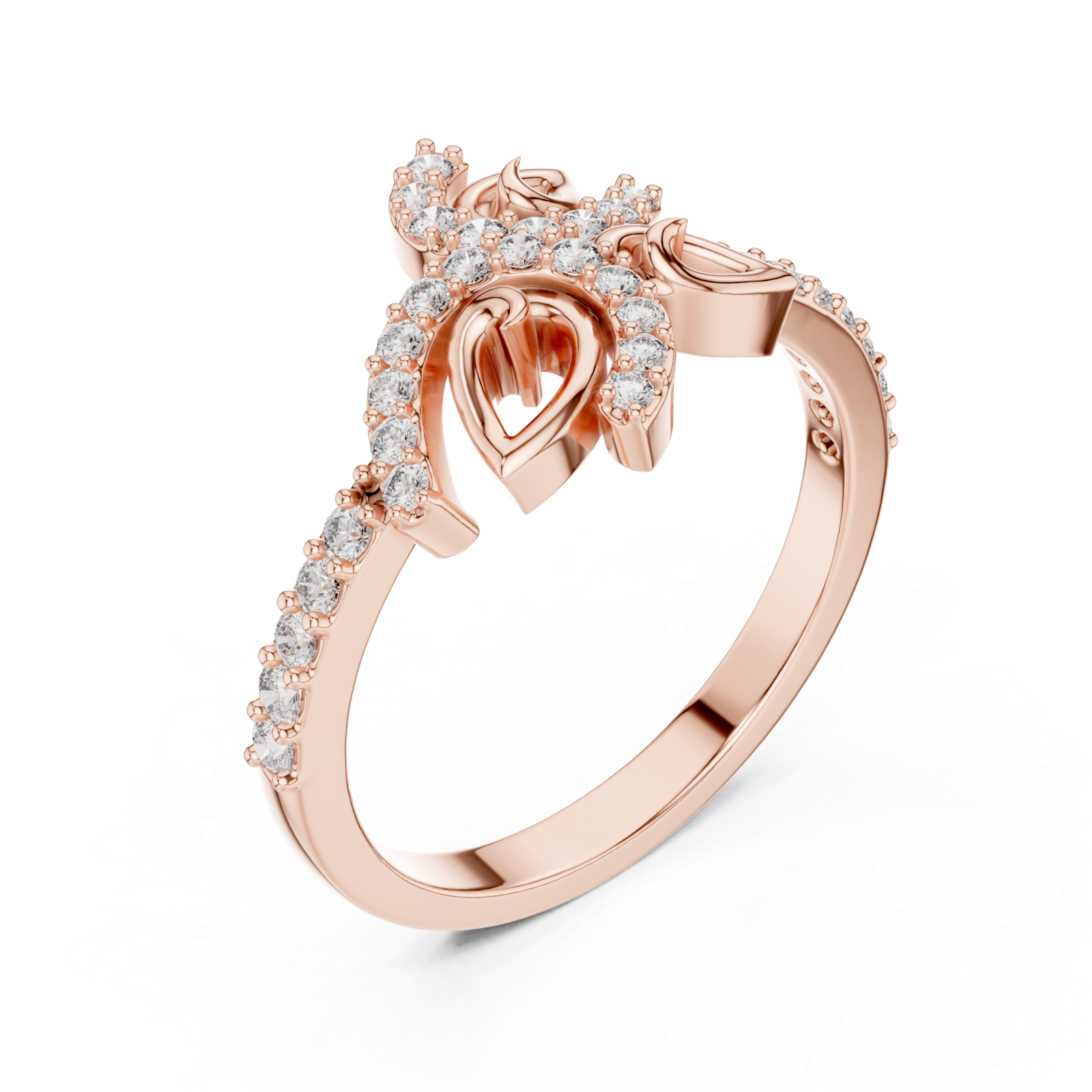  Rose Gold Radiant Ribbon Grace Band Right View