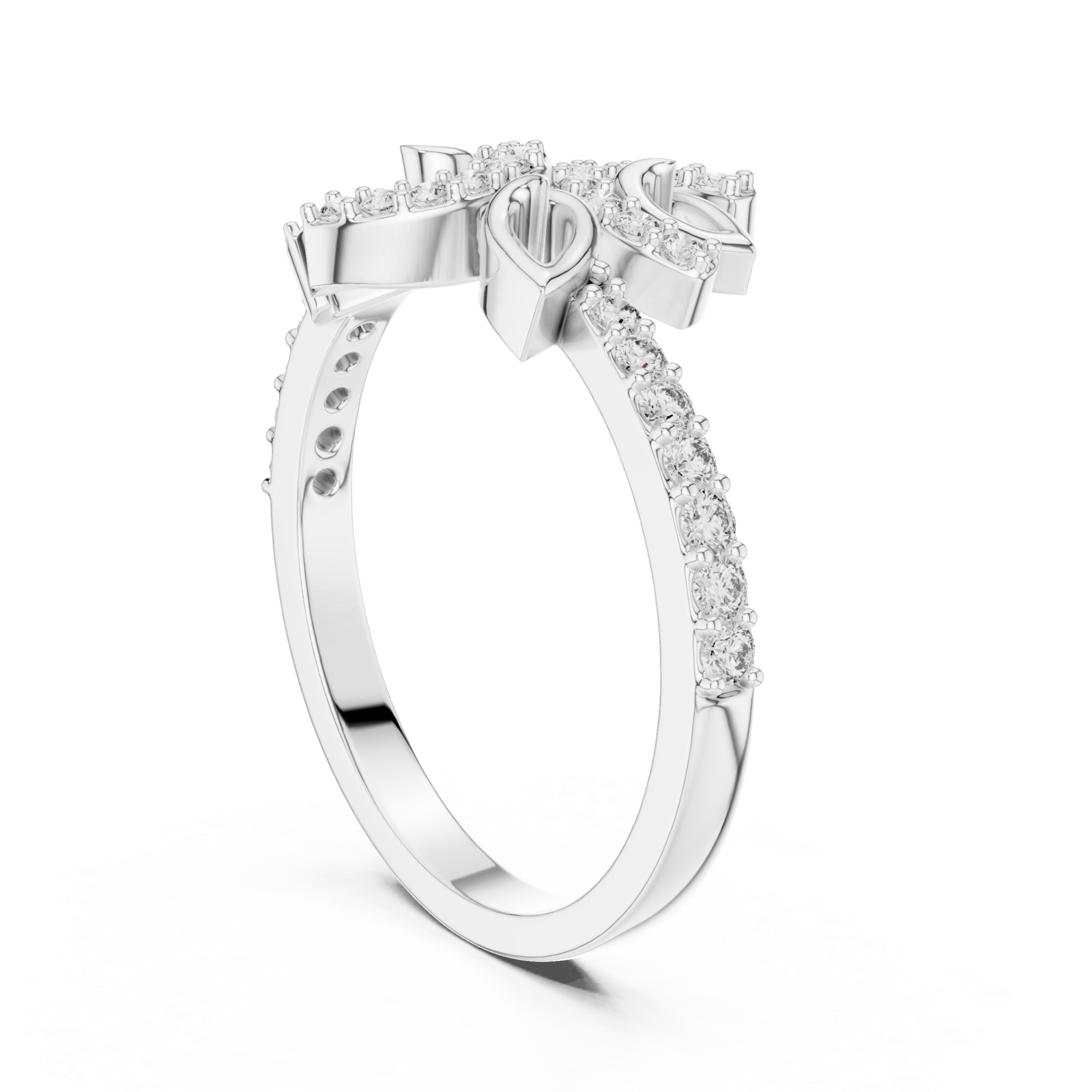  White Gold Radiant Ribbon Grace Band Left View