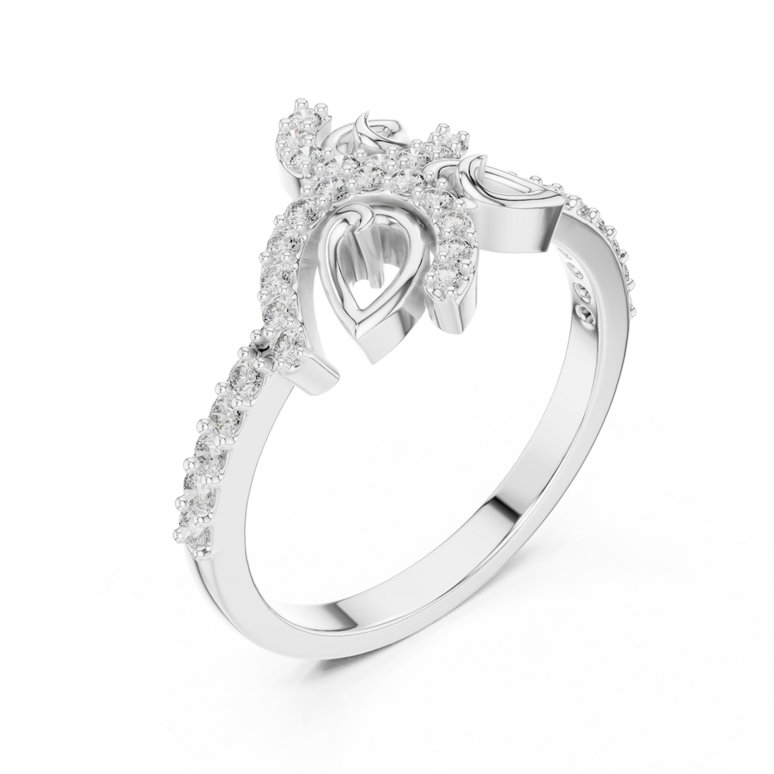  White Gold Radiant Ribbon Grace Band Right View